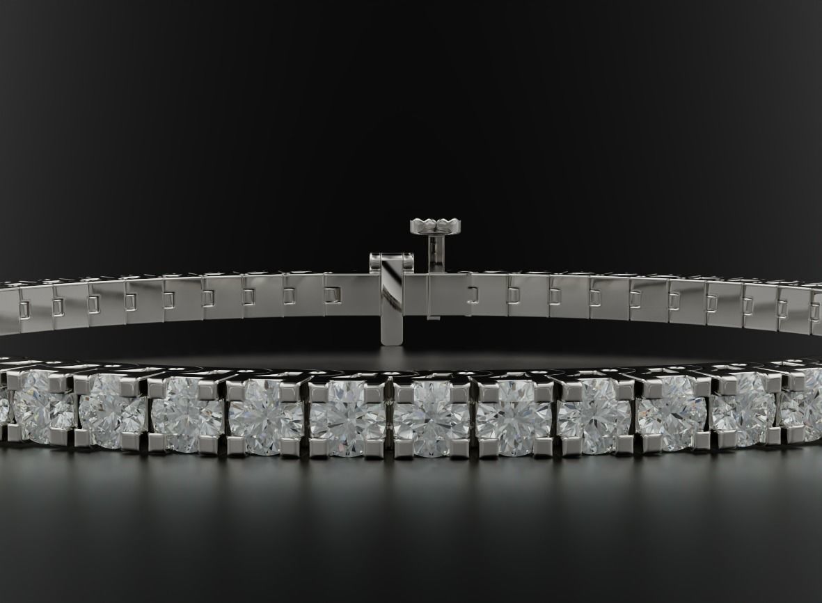 Tennis bracelet with diamonds 558 3D print model_2