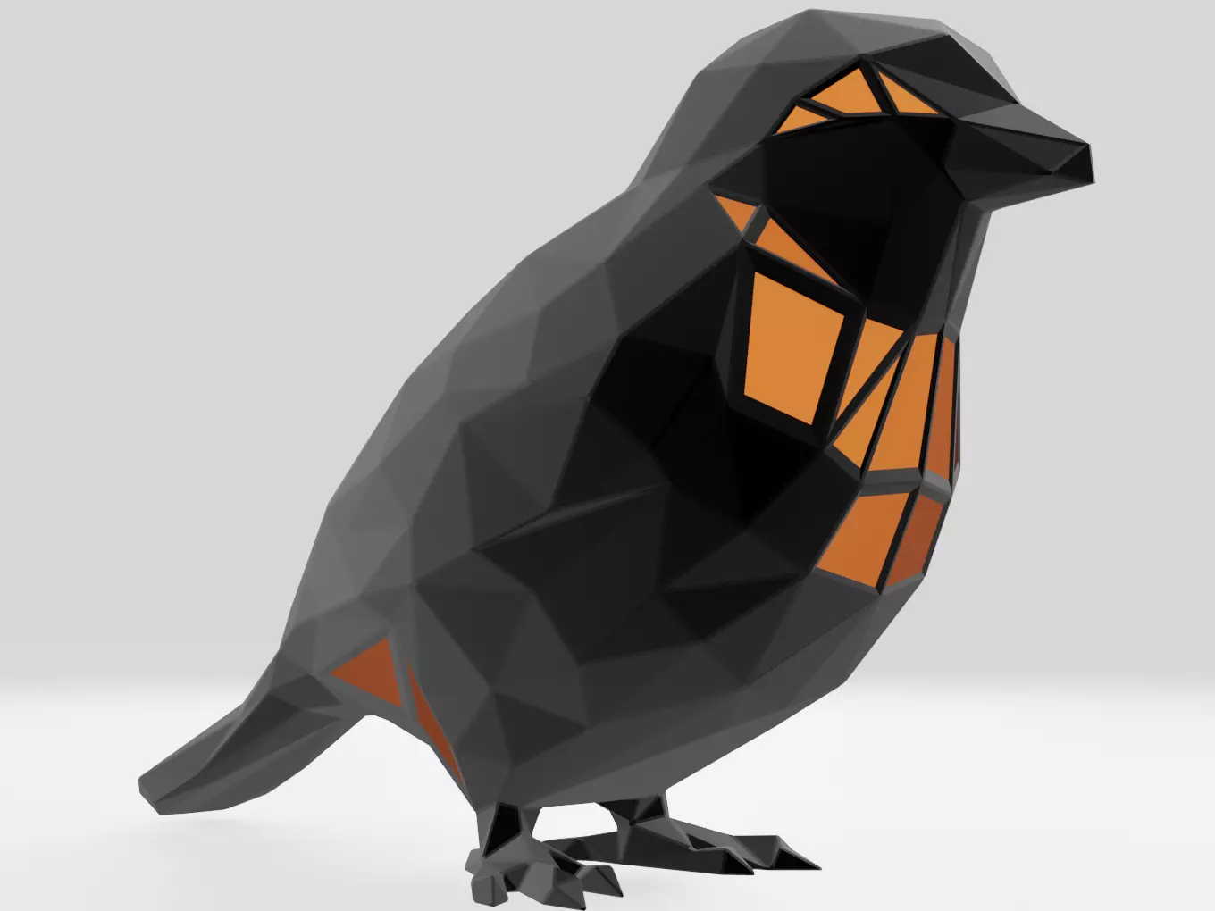 Polygonal Sparrow Parametric 3D print model_0