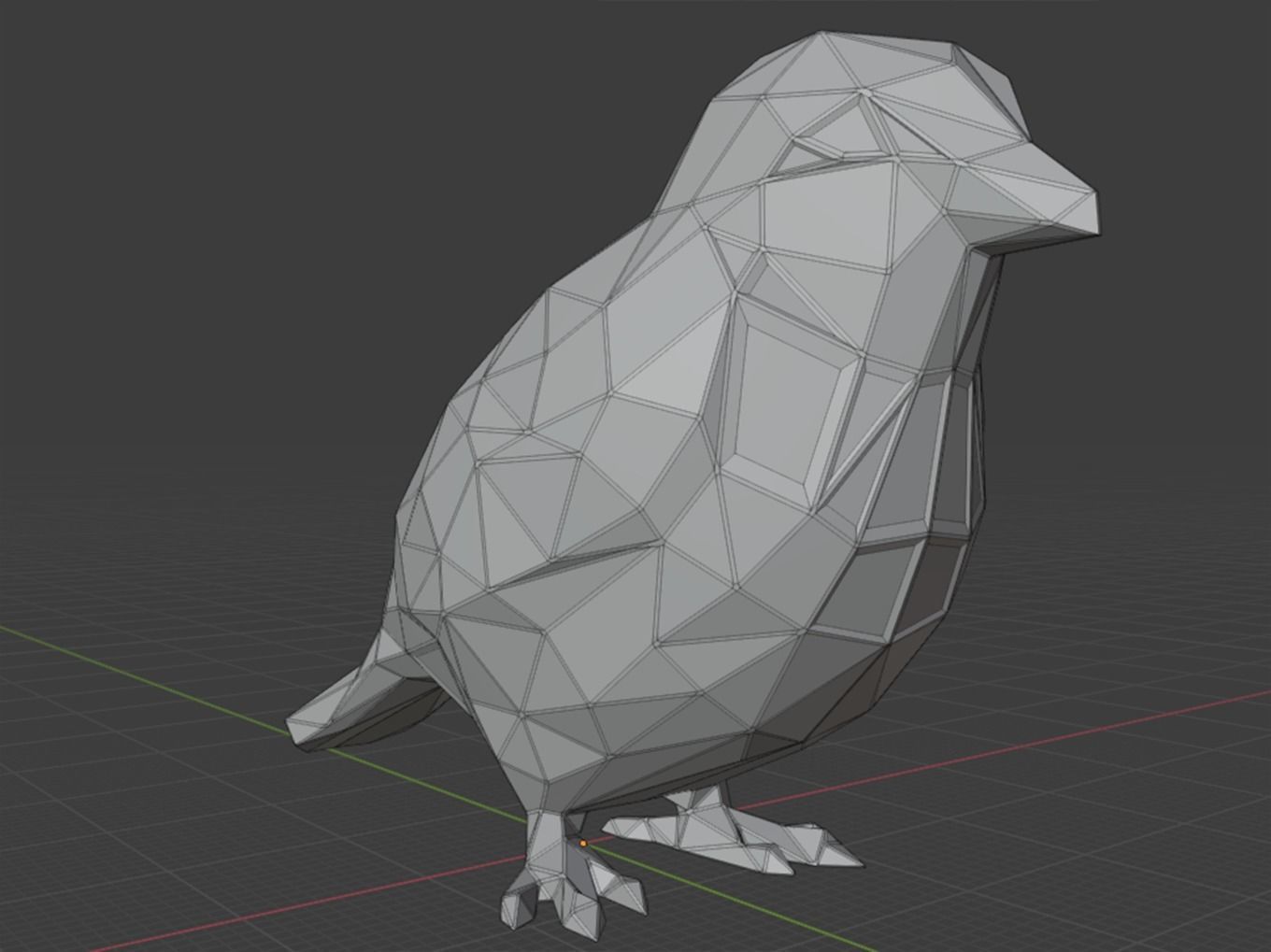 Polygonal Sparrow Parametric 3D print model_9