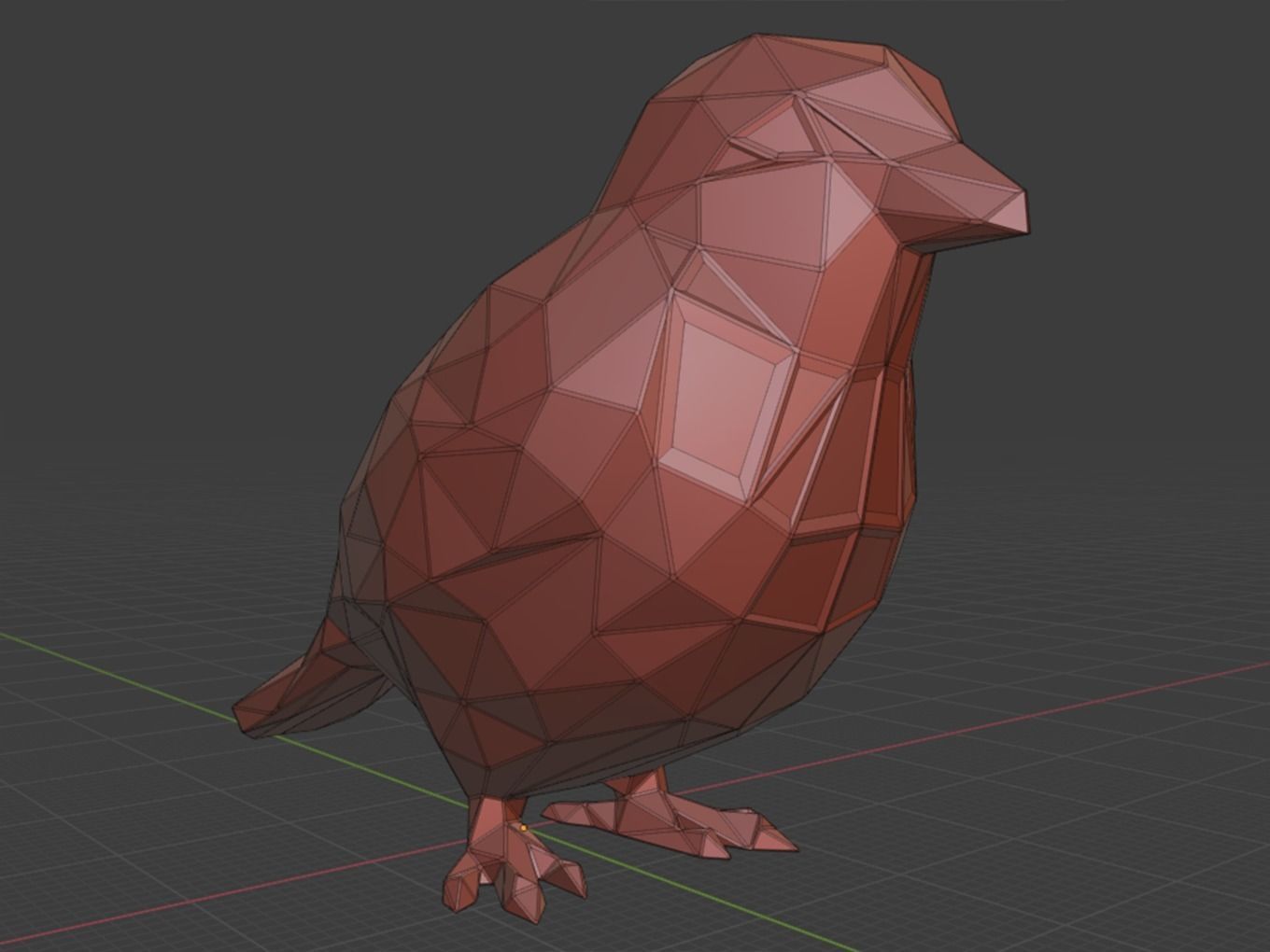 Polygonal Sparrow Parametric 3D print model_10