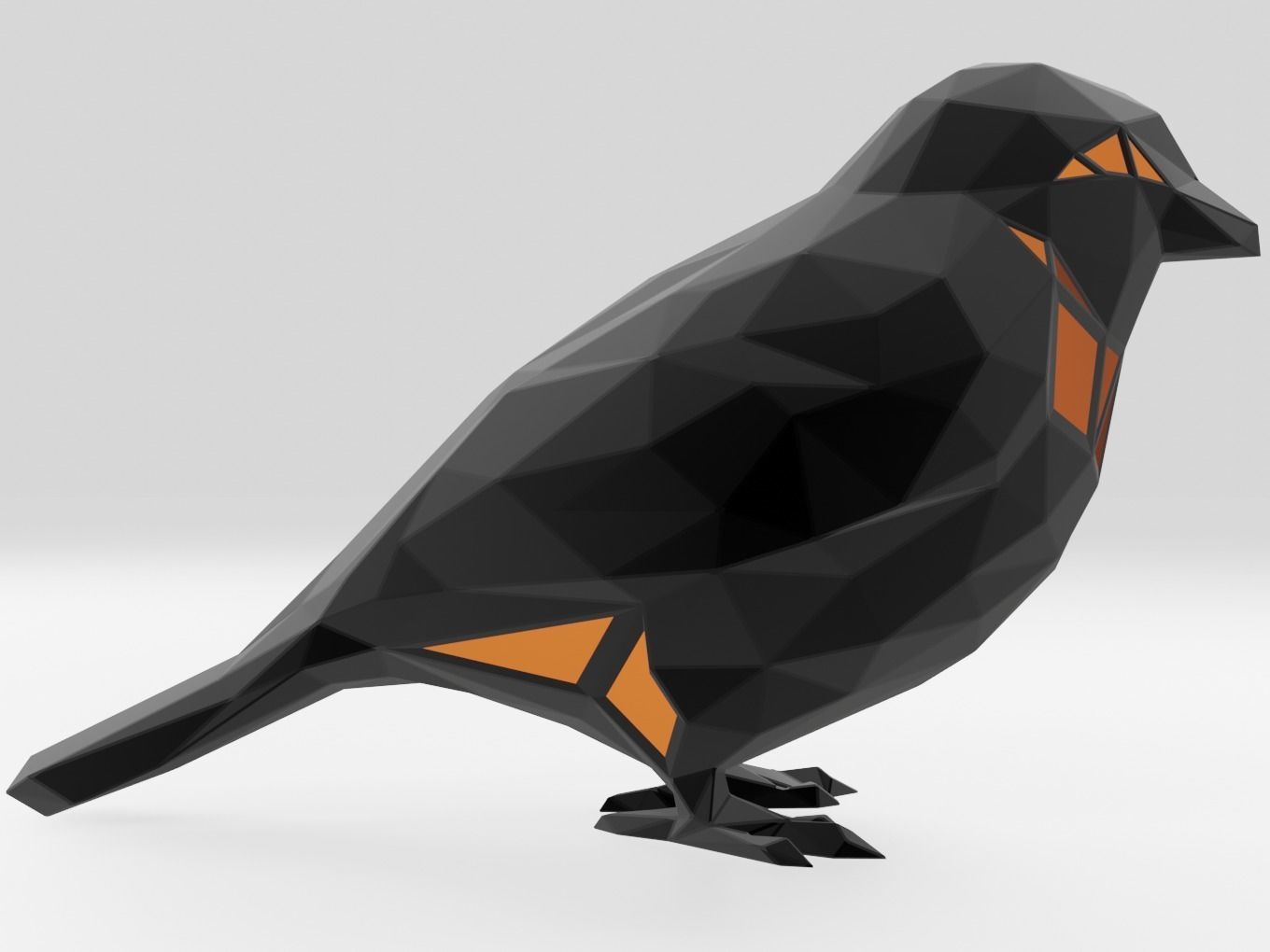 Polygonal Sparrow Parametric 3D print model_7