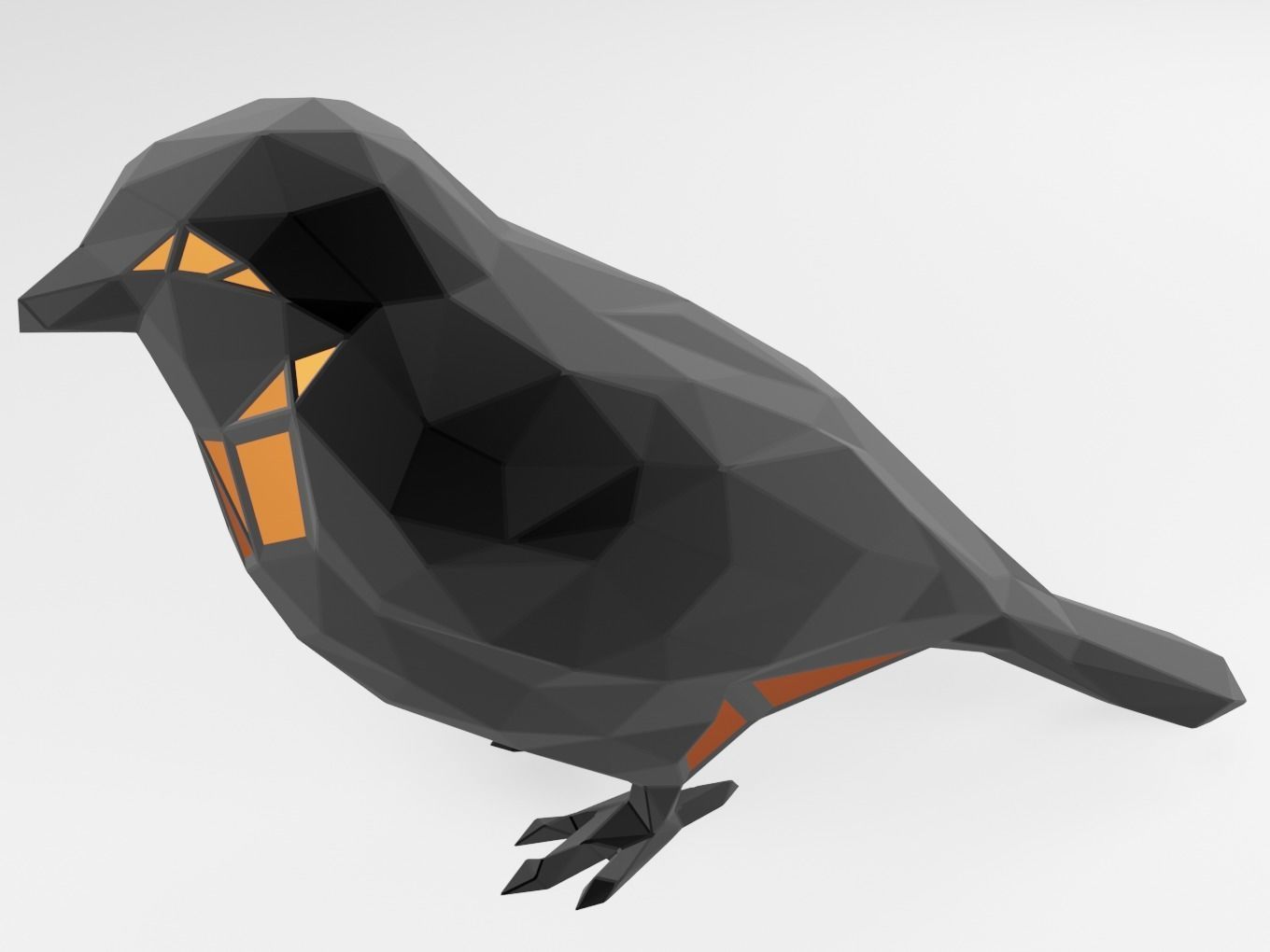 Polygonal Sparrow Parametric 3D print model_4