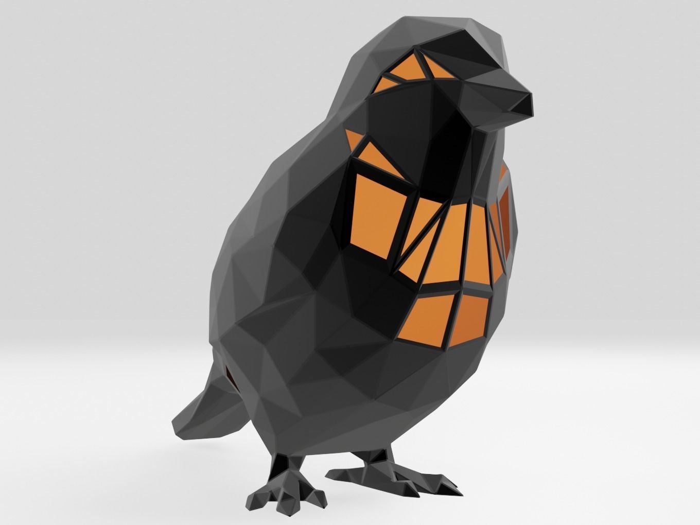 Polygonal Sparrow Parametric 3D print model_1