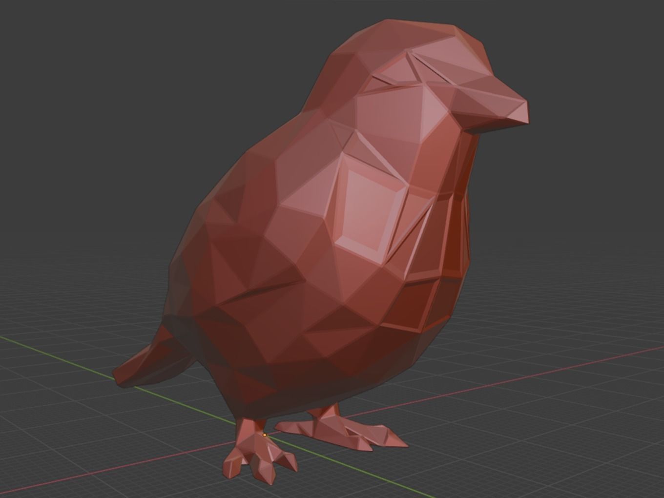 Polygonal Sparrow Parametric 3D print model_11