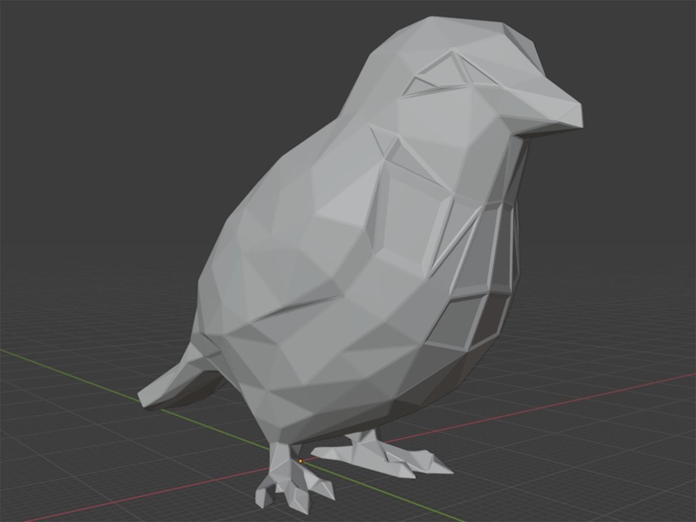 Polygonal Sparrow Parametric 3D print model_8
