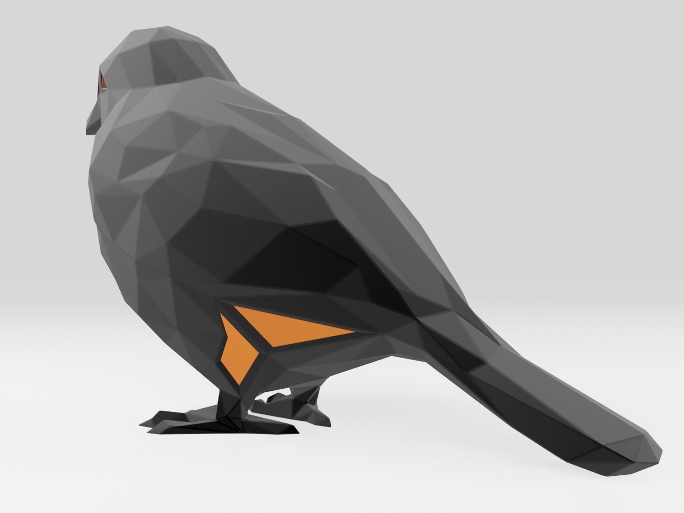 Polygonal Sparrow Parametric 3D print model_5