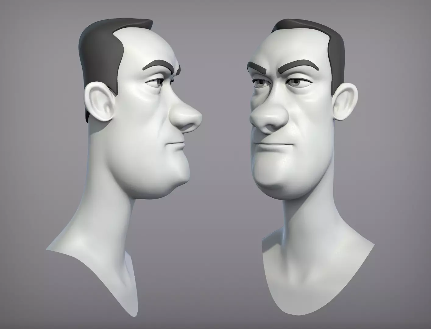 Cartoon male character Dave base mesh 3D model_0