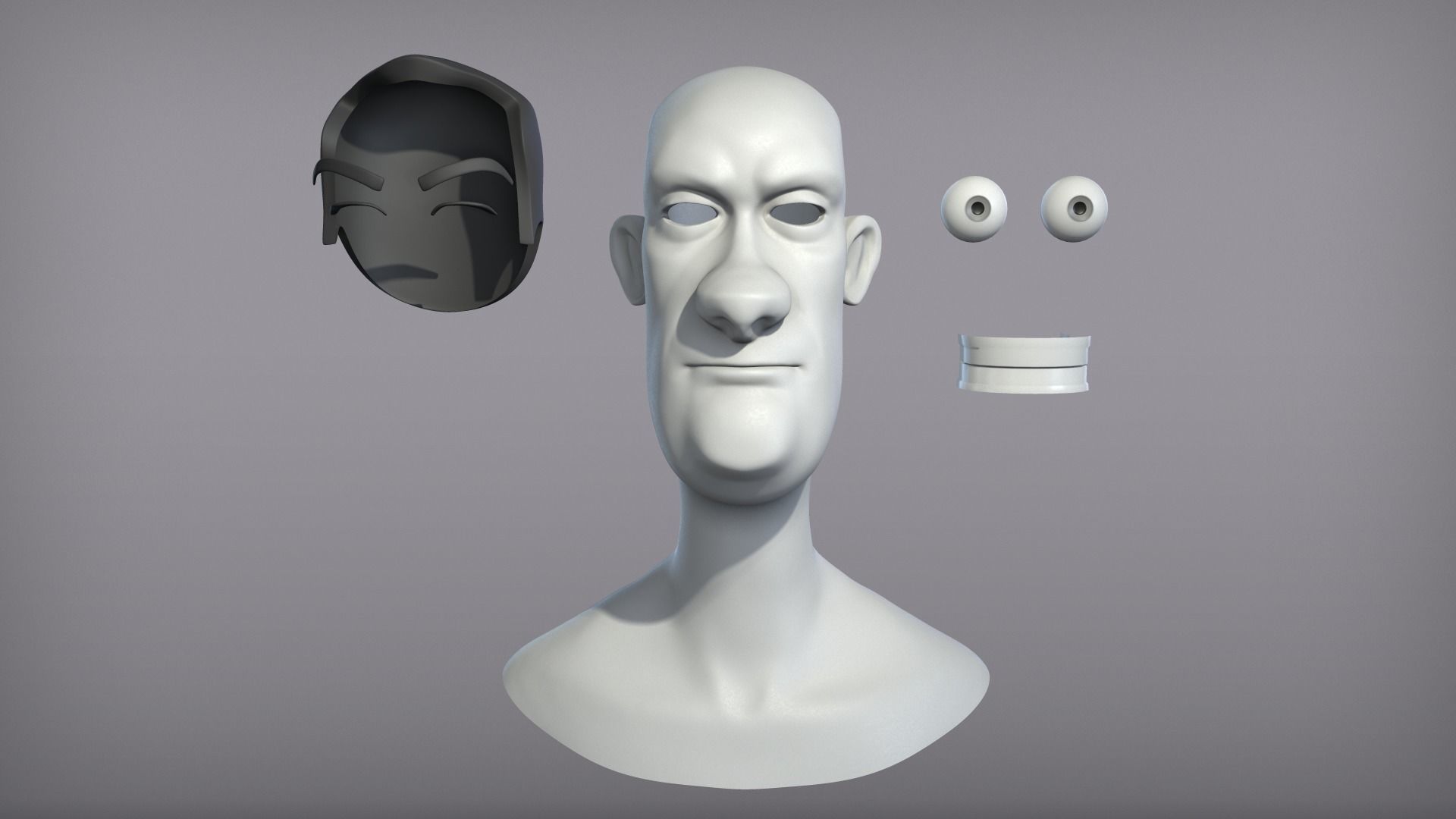 Cartoon male character Dave base mesh 3D model_6