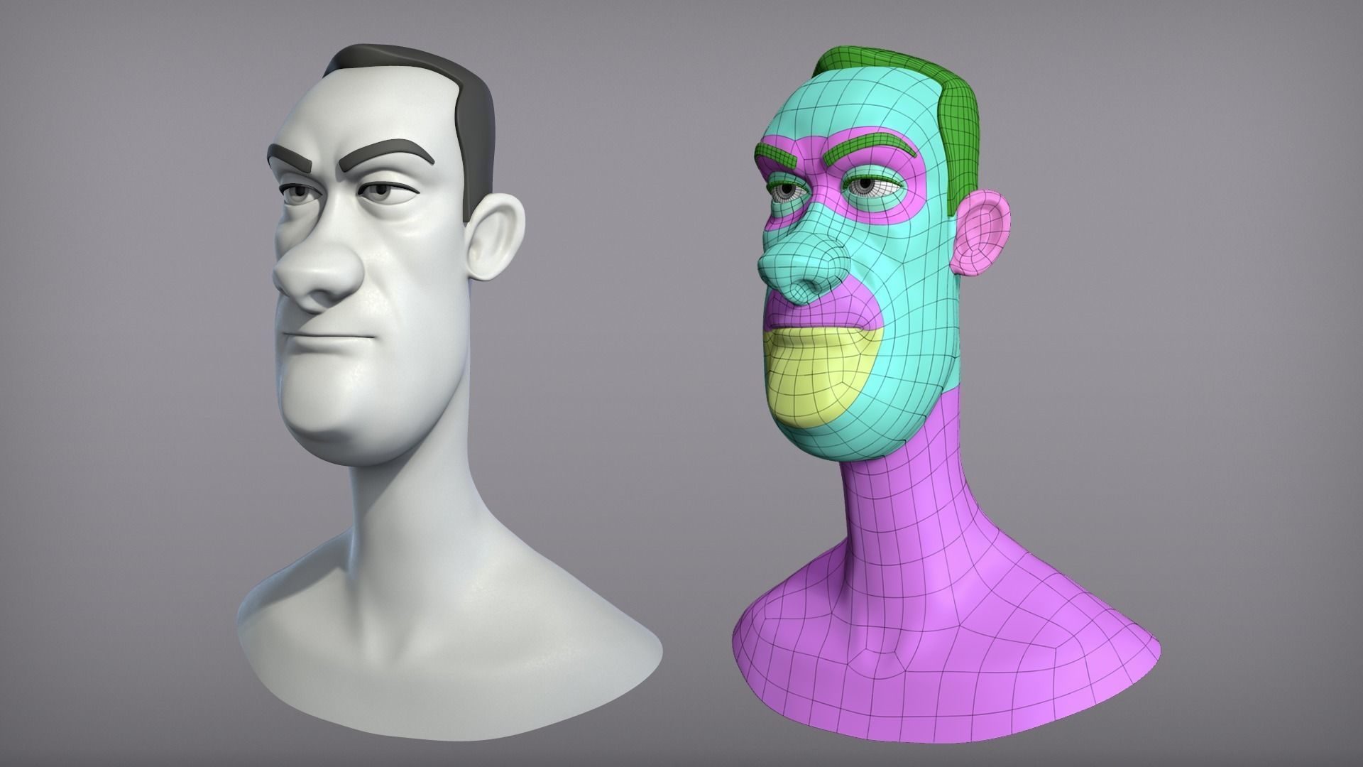 Cartoon male character Dave base mesh 3D model_2