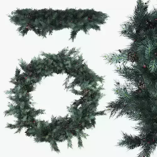 Christmas wreath with decor