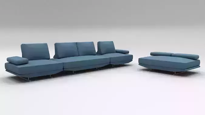 Sofa in Parasite movie Low-poly 3D model