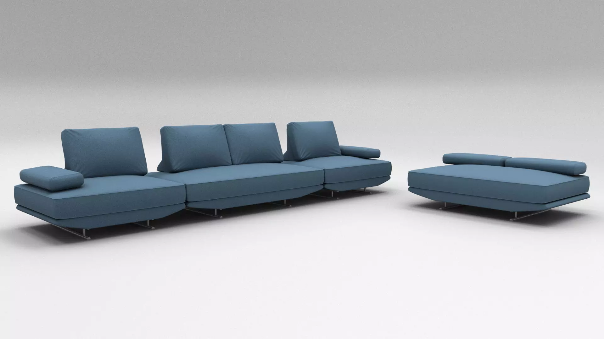 Sofa in Parasite movie Low-poly 3D model_0