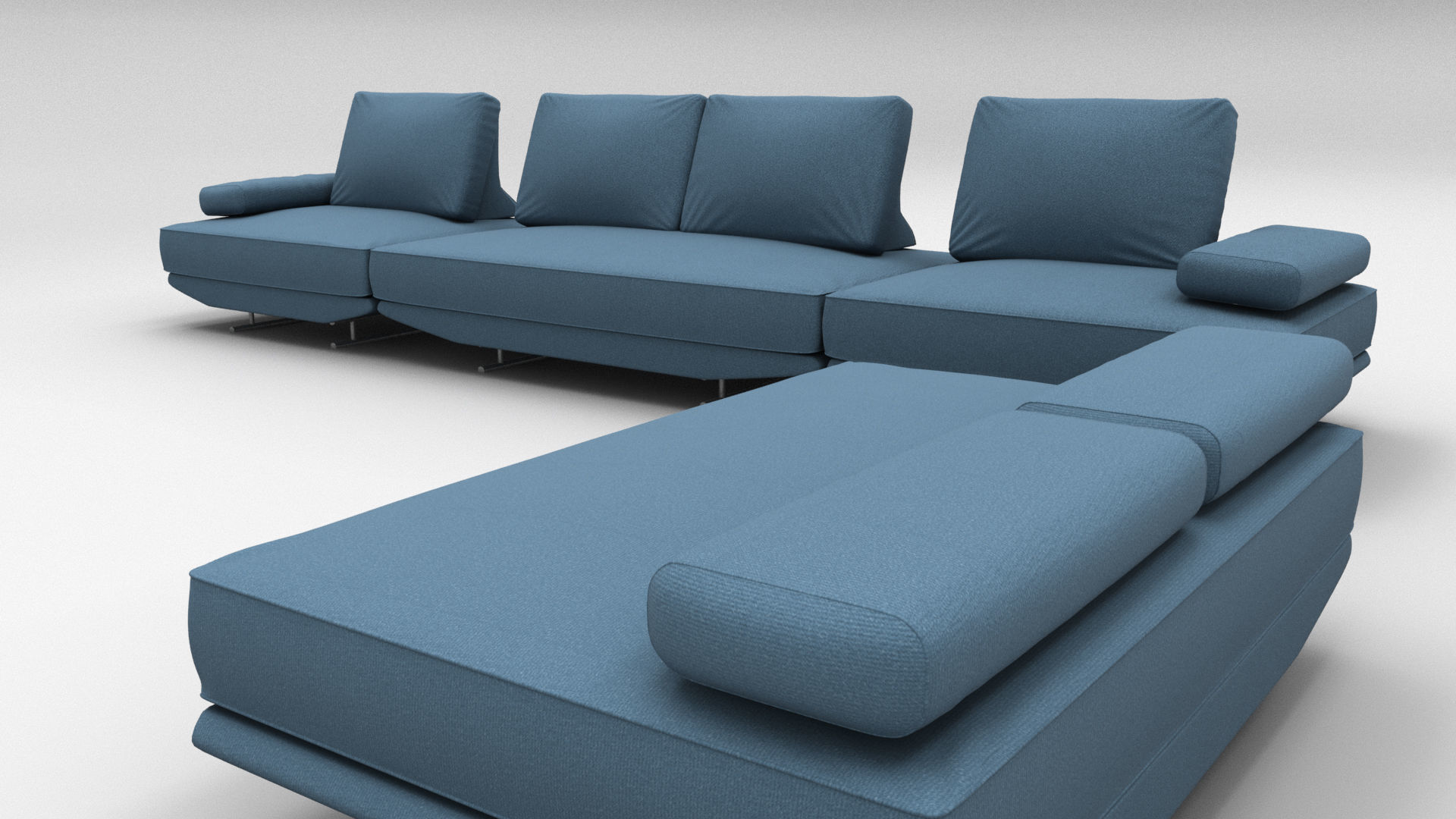 Sofa in Parasite movie Low-poly 3D model_6