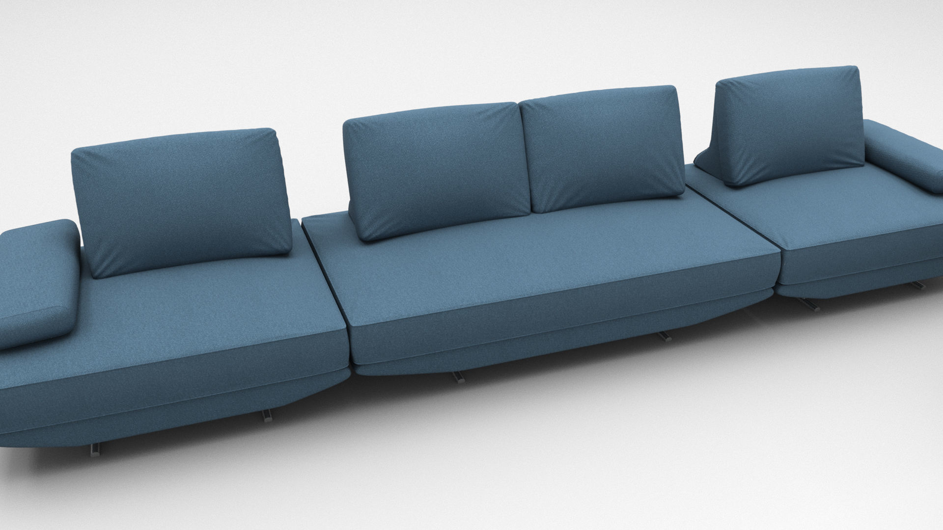 Sofa in Parasite movie Low-poly 3D model_5