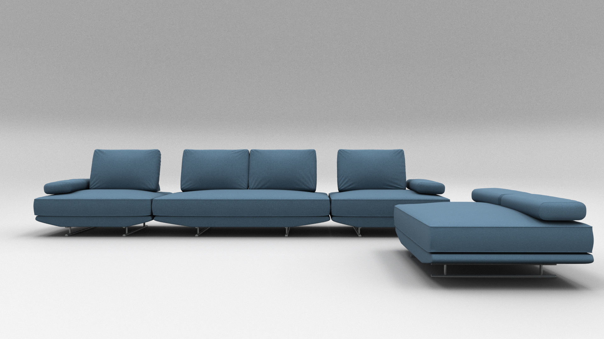 Sofa in Parasite movie Low-poly 3D model_3