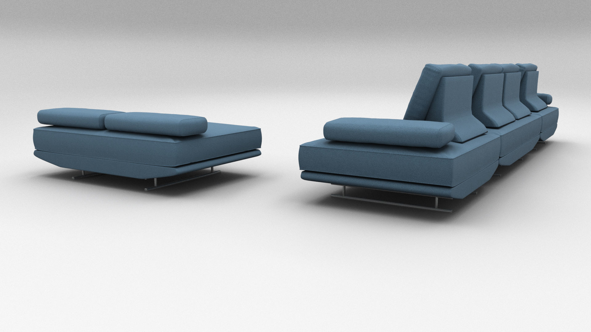 Sofa in Parasite movie Low-poly 3D model_8