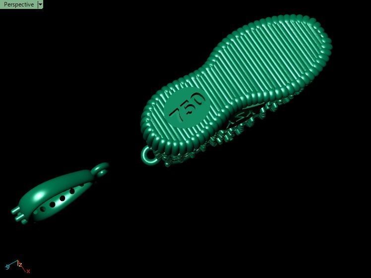 Shoe pendant 3D print model_4