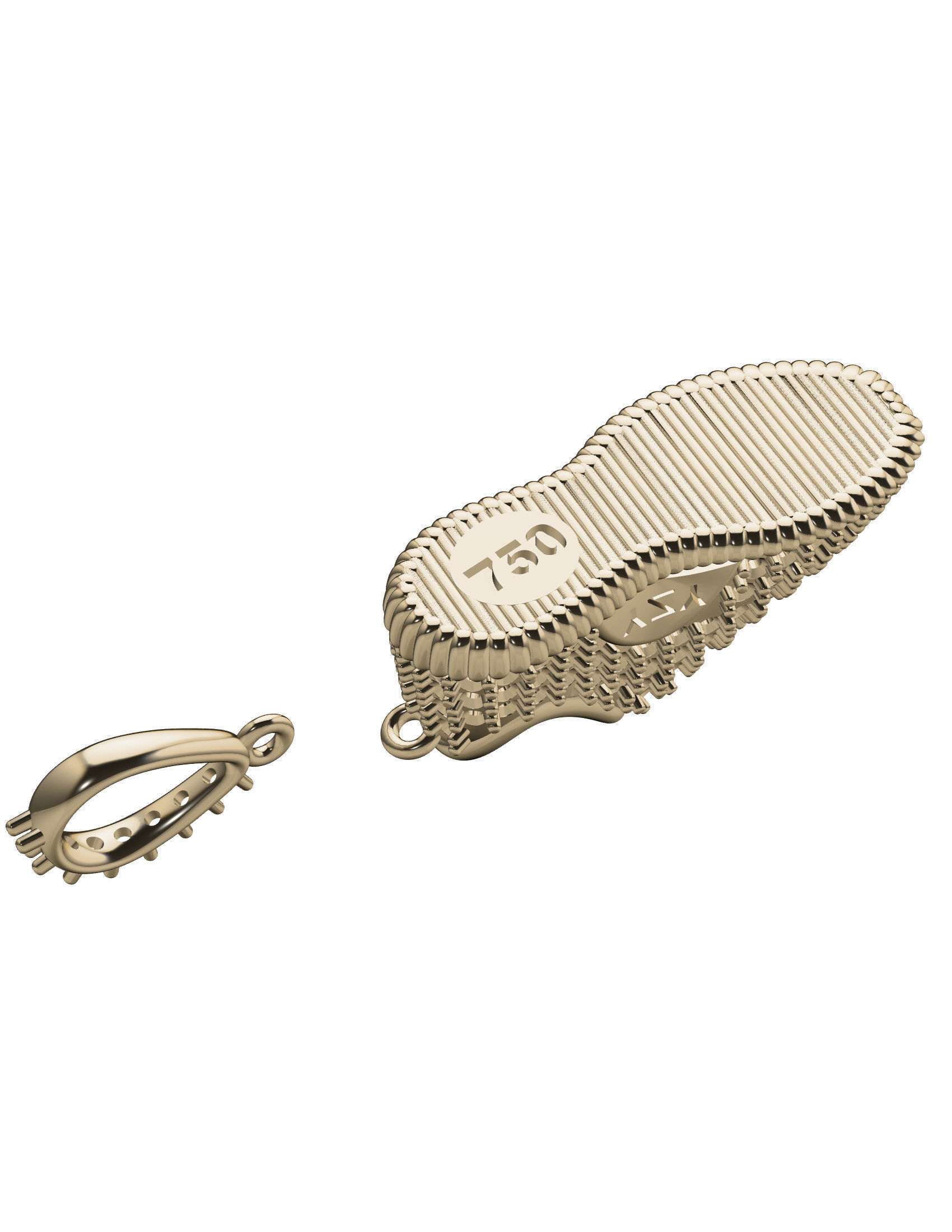 Shoe pendant 3D print model_16
