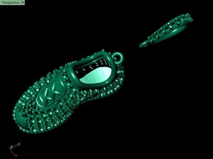 Shoe pendant 3D print model_3