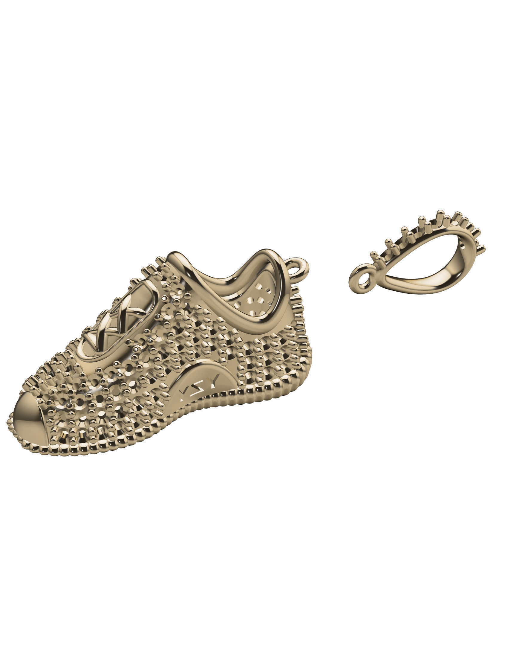Shoe pendant 3D print model_14