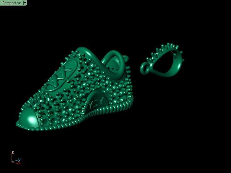 Shoe pendant 3D print model_6