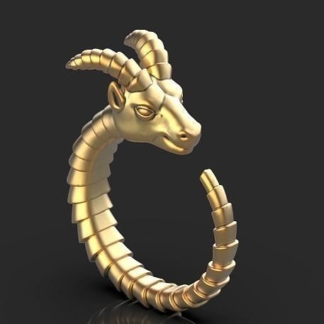 Goat ring 3D print model