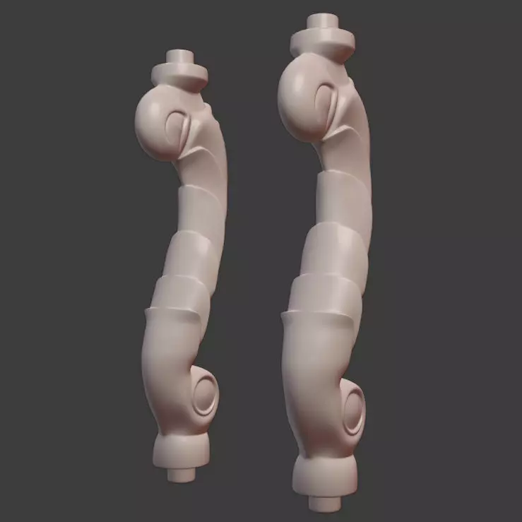 Baroque Handrail Free low-poly 3D model