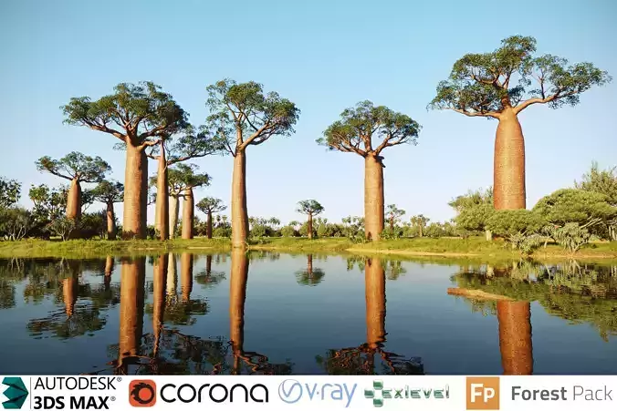 African plants - Include GrowFX and Mesh file  3D model