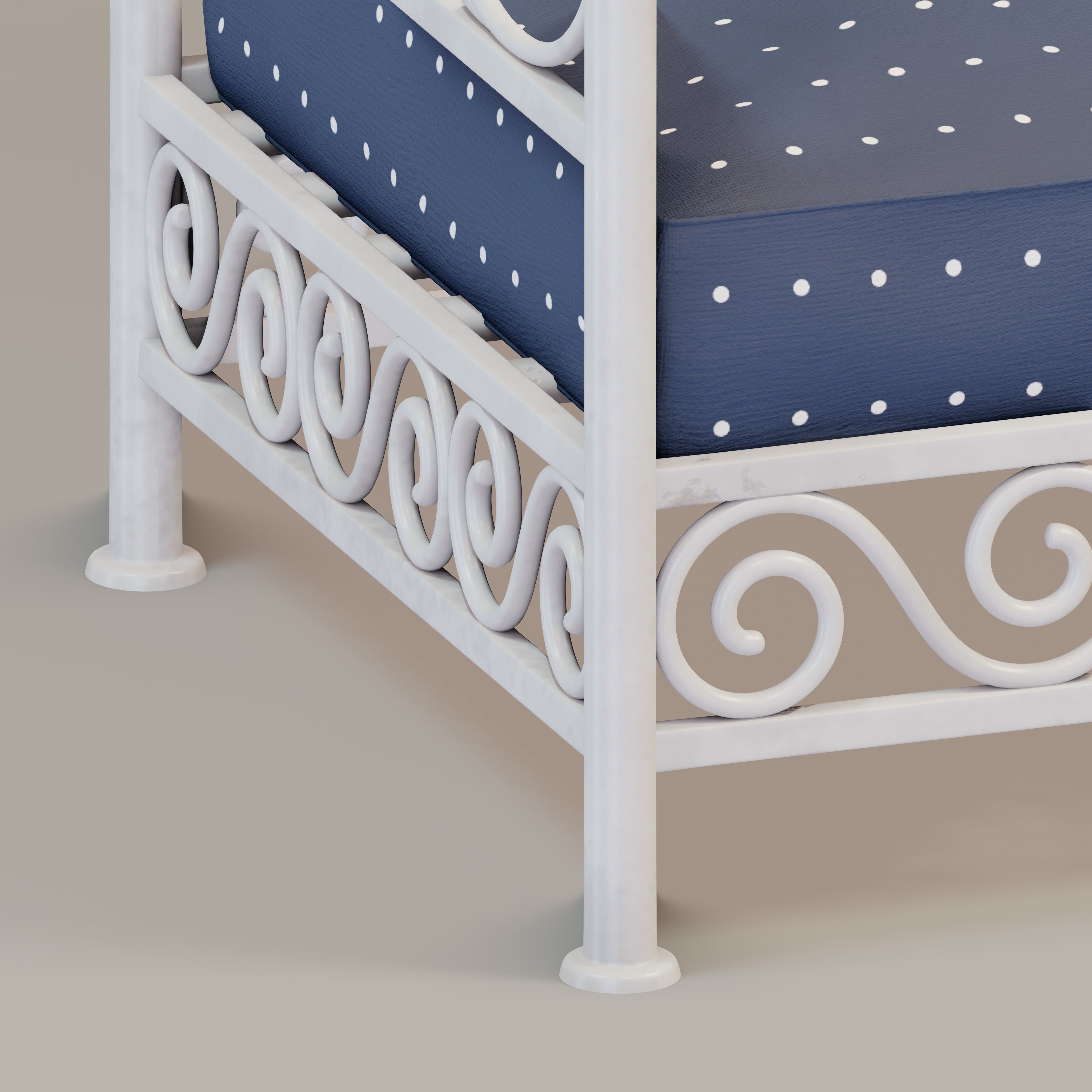 Metal daybed frames 3D model_4