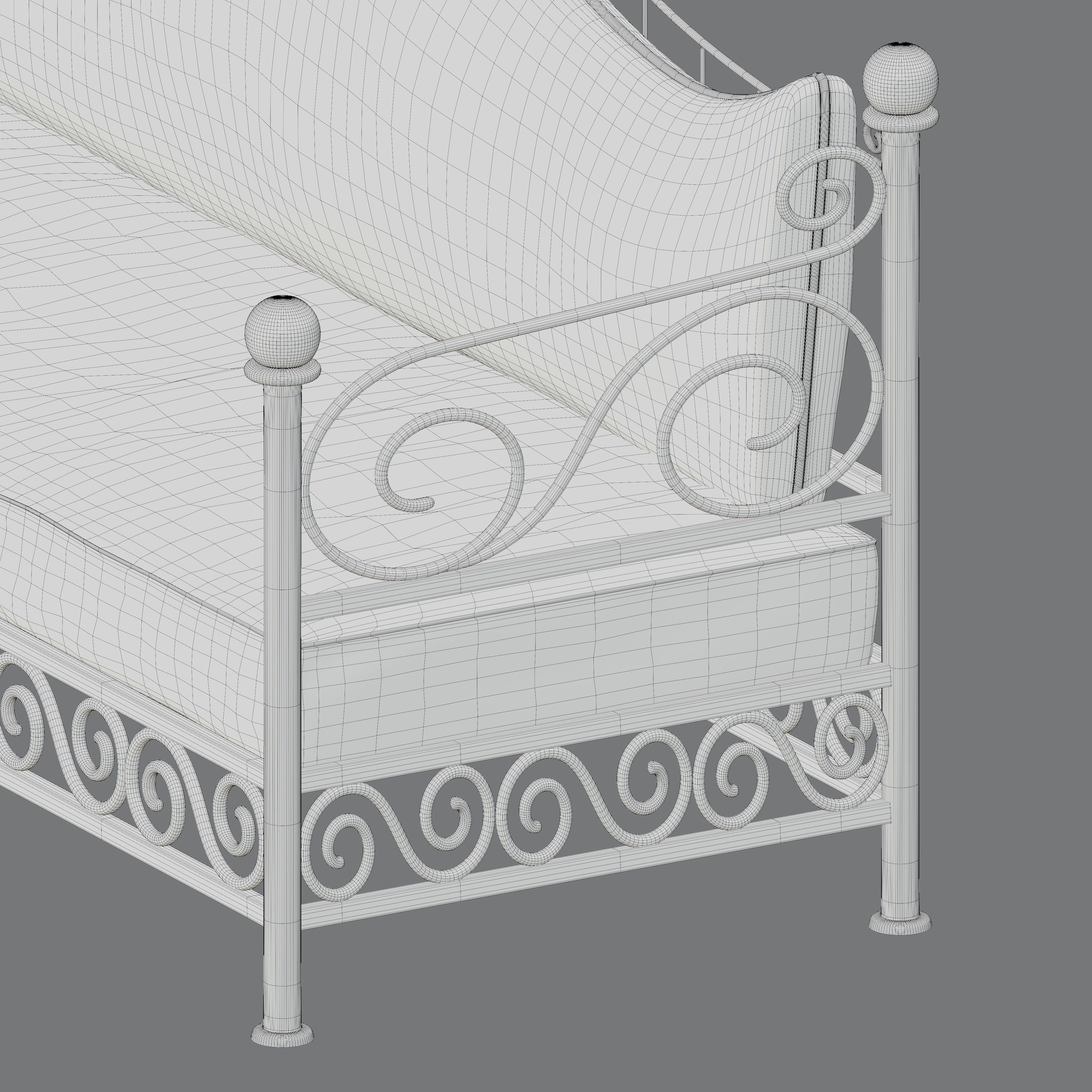 Metal daybed frames 3D model_7