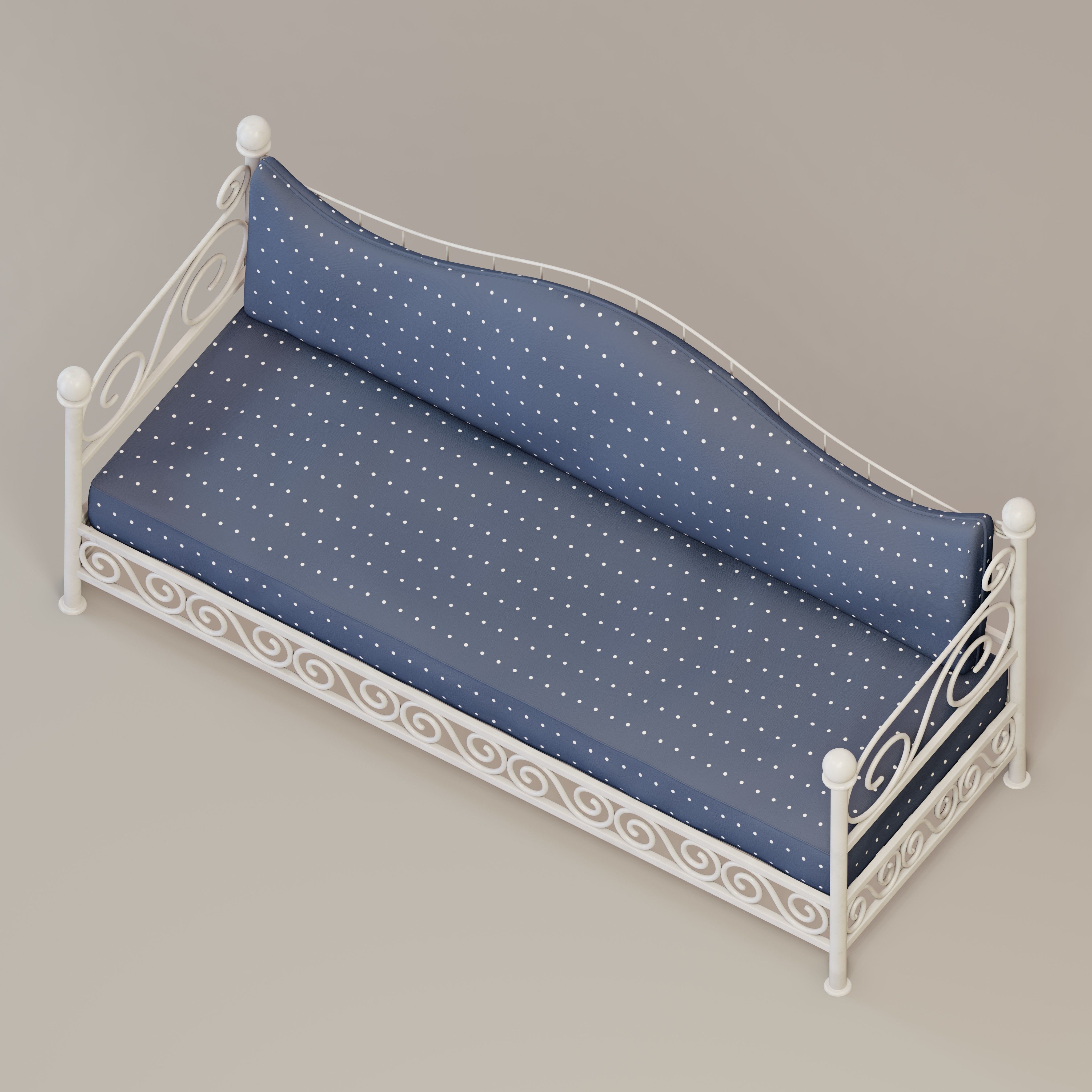 Metal daybed frames 3D model_1