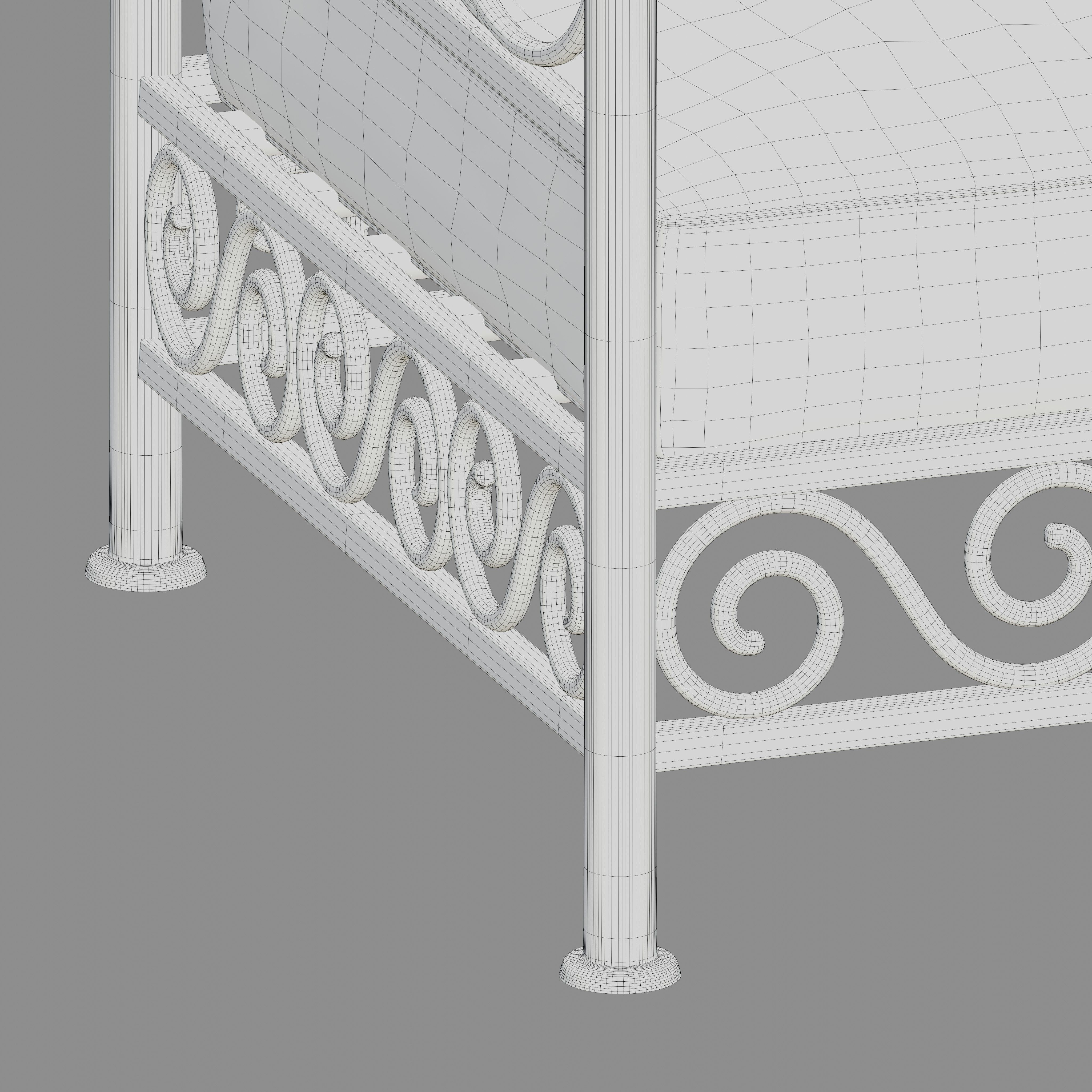 Metal daybed frames 3D model_9