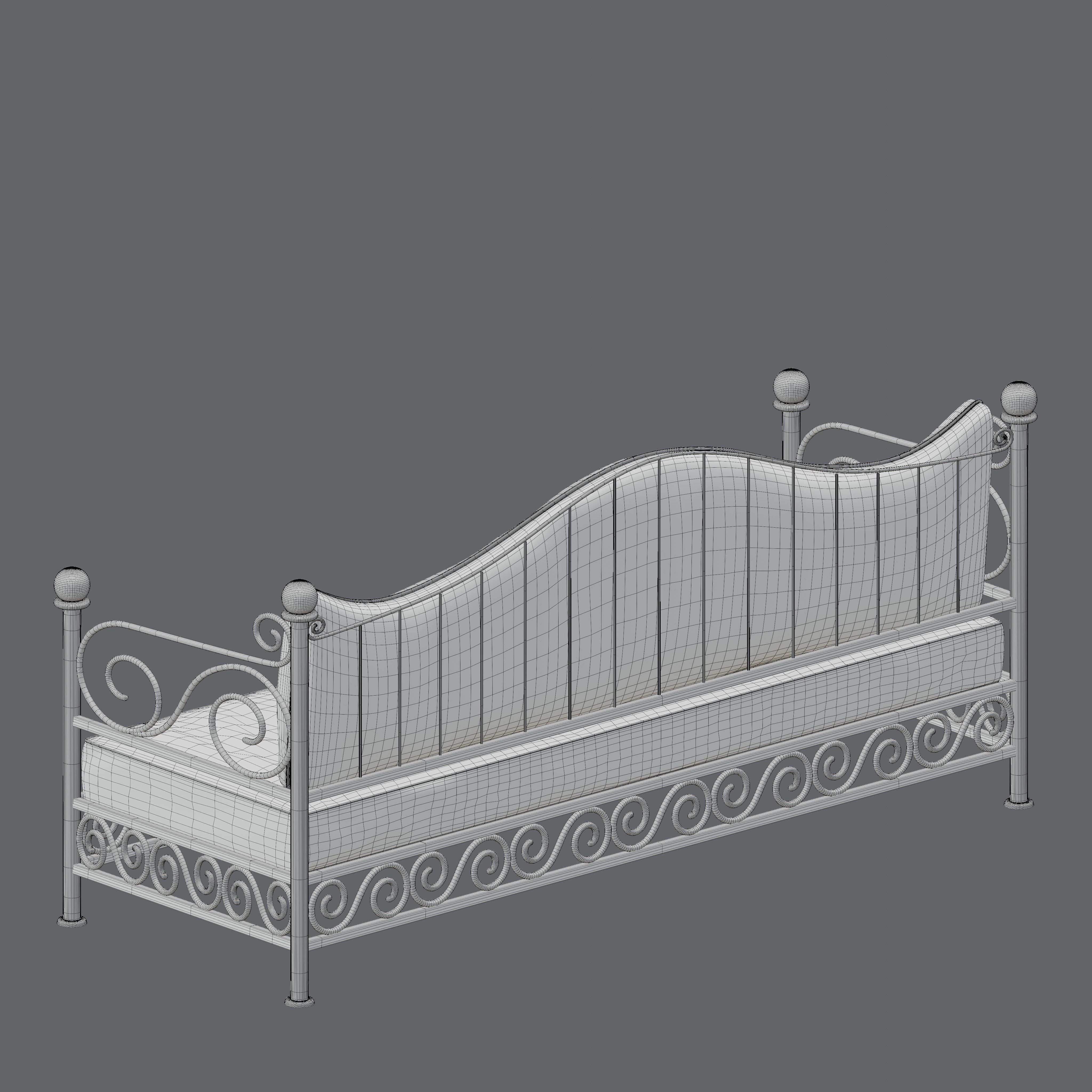 Metal daybed frames 3D model_8