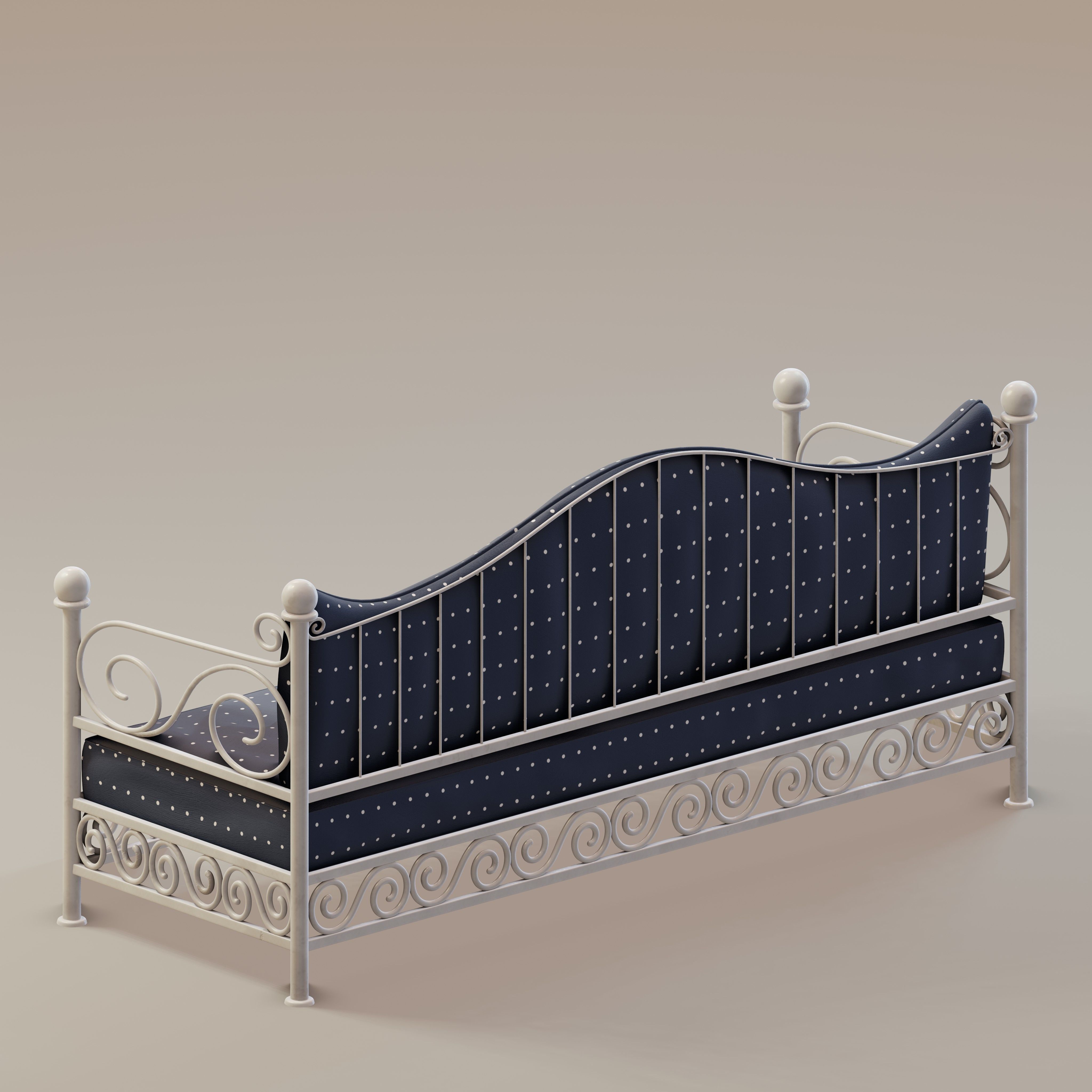 Metal daybed frames 3D model_3