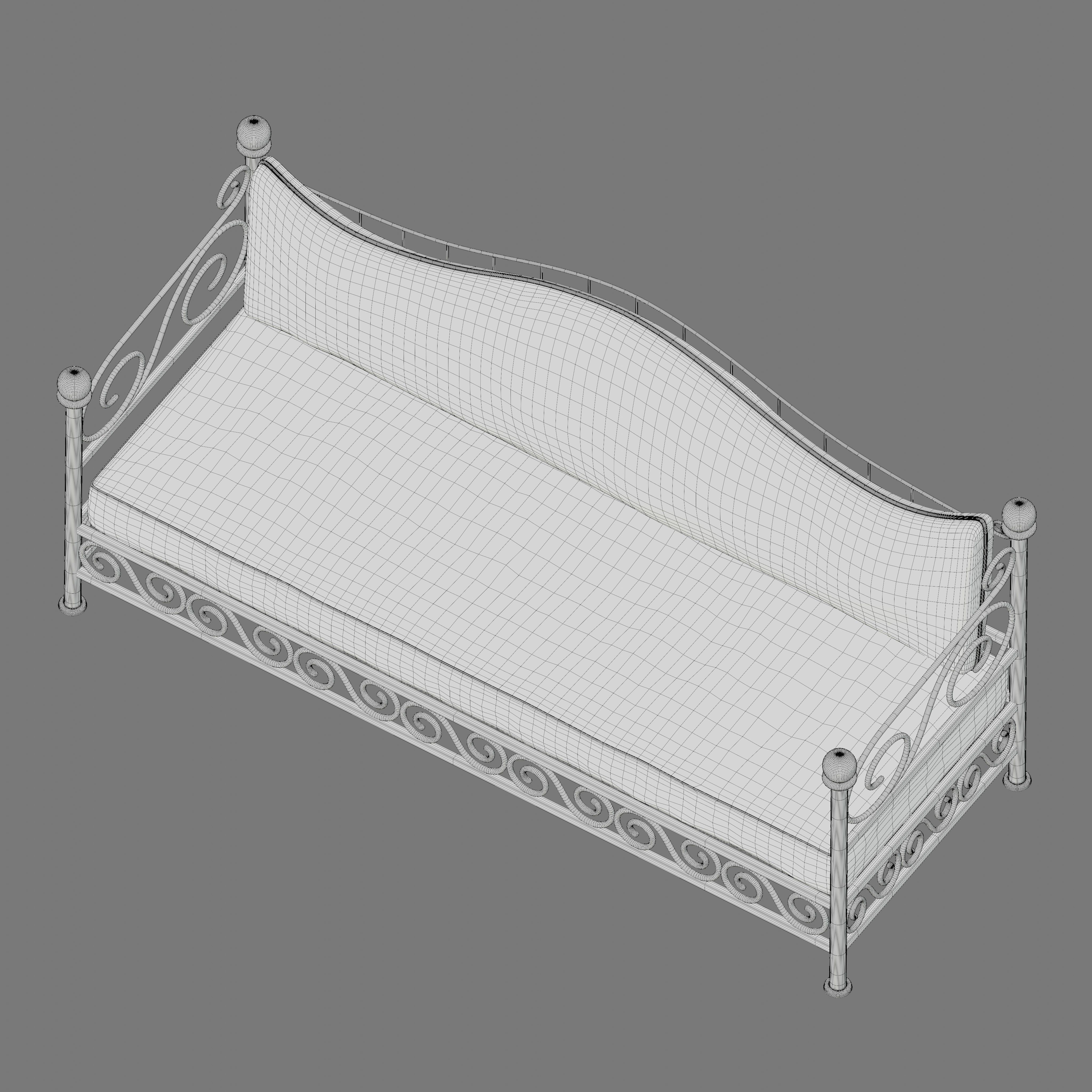 Metal daybed frames 3D model_6