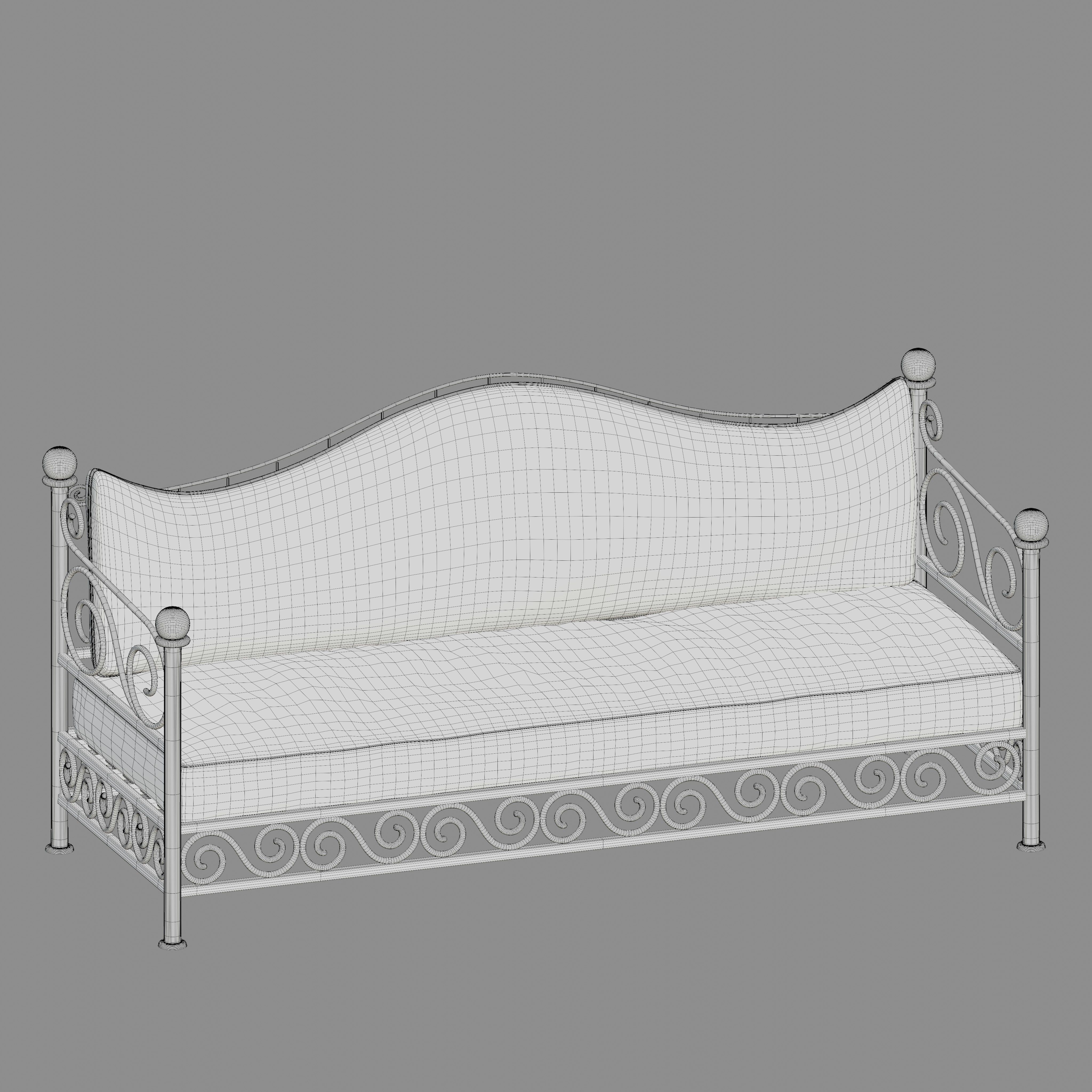 Metal daybed frames 3D model_5