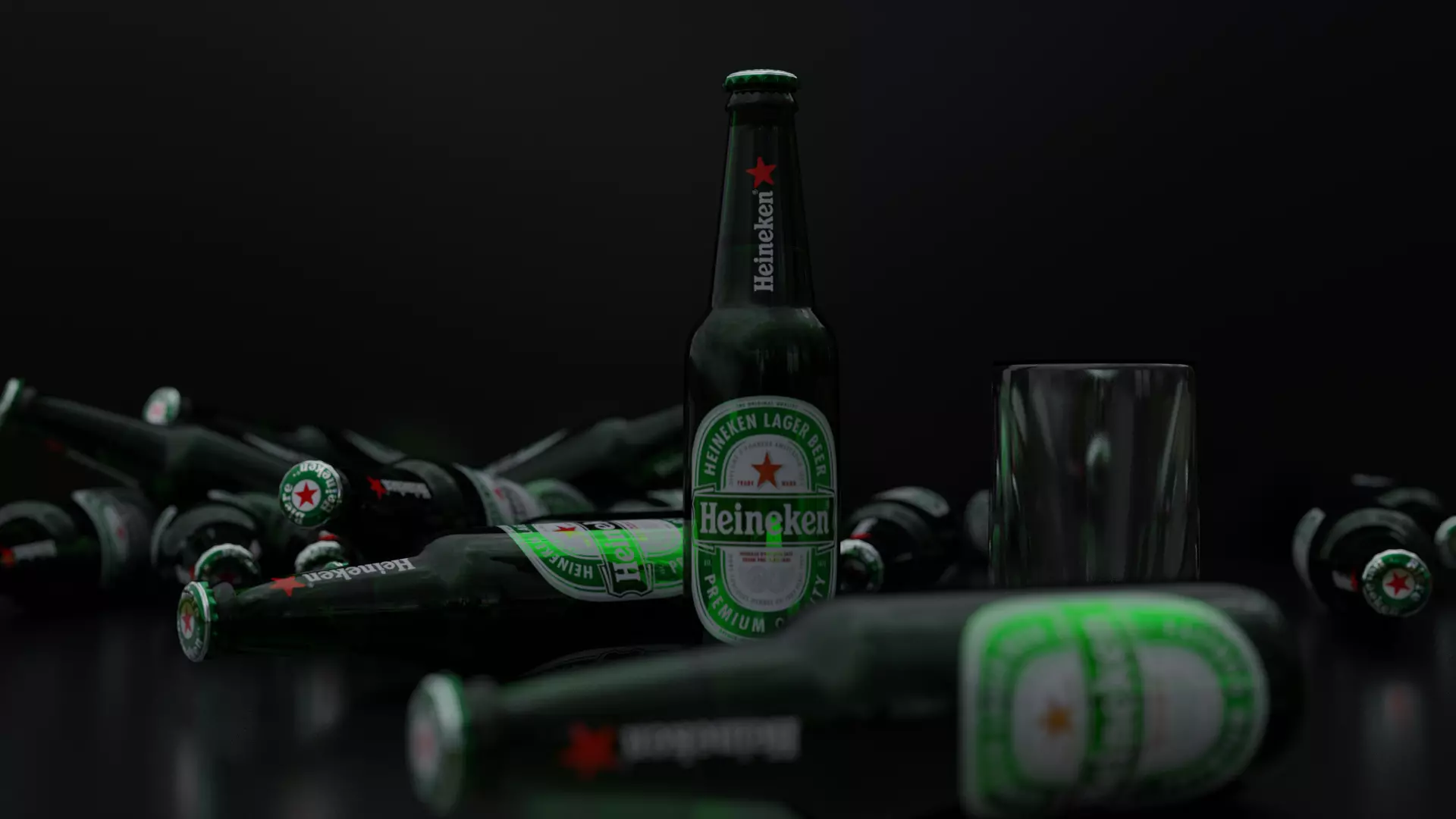 HEINEKEN BEER BOTTEL WITH UV TEXTURE 3D model_0