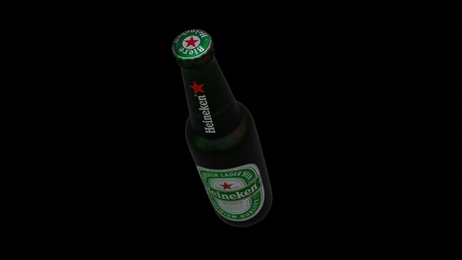 HEINEKEN BEER BOTTEL WITH UV TEXTURE 3D model_1