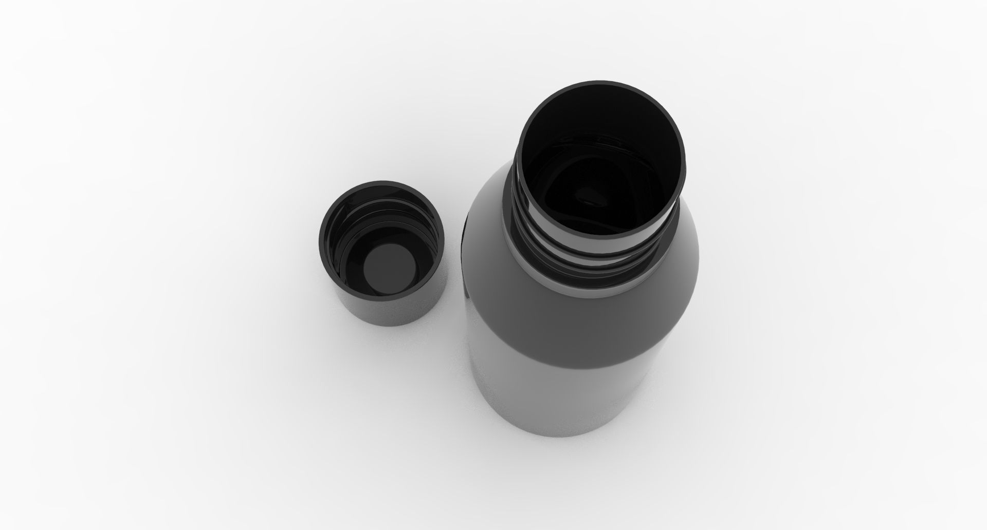 Black Water Bottle Model WB2 3D print model_2
