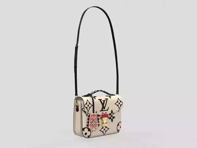 Louis Vuitton Crafty Pochette Metis Bag Cream Low-poly 3D model