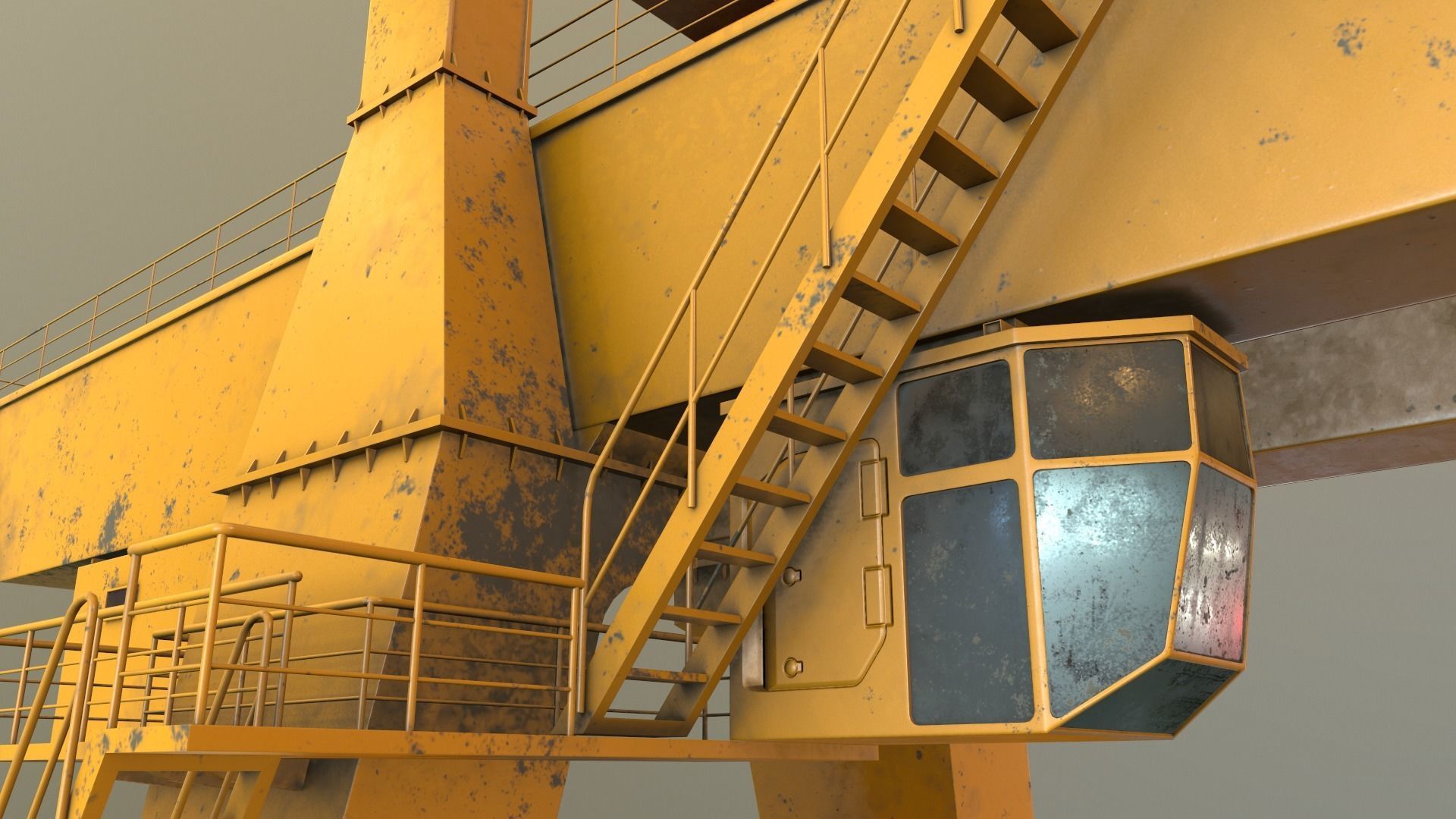 PBR Double Girder Gantry Crane V1 - Multi color Pack 3D Model Collection_73