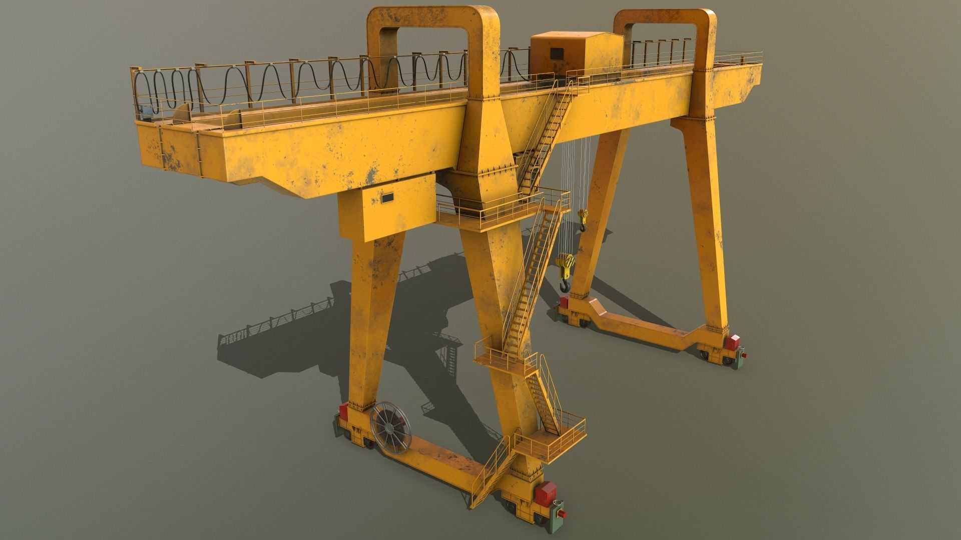PBR Double Girder Gantry Crane V1 - Multi color Pack 3D Model Collection_47