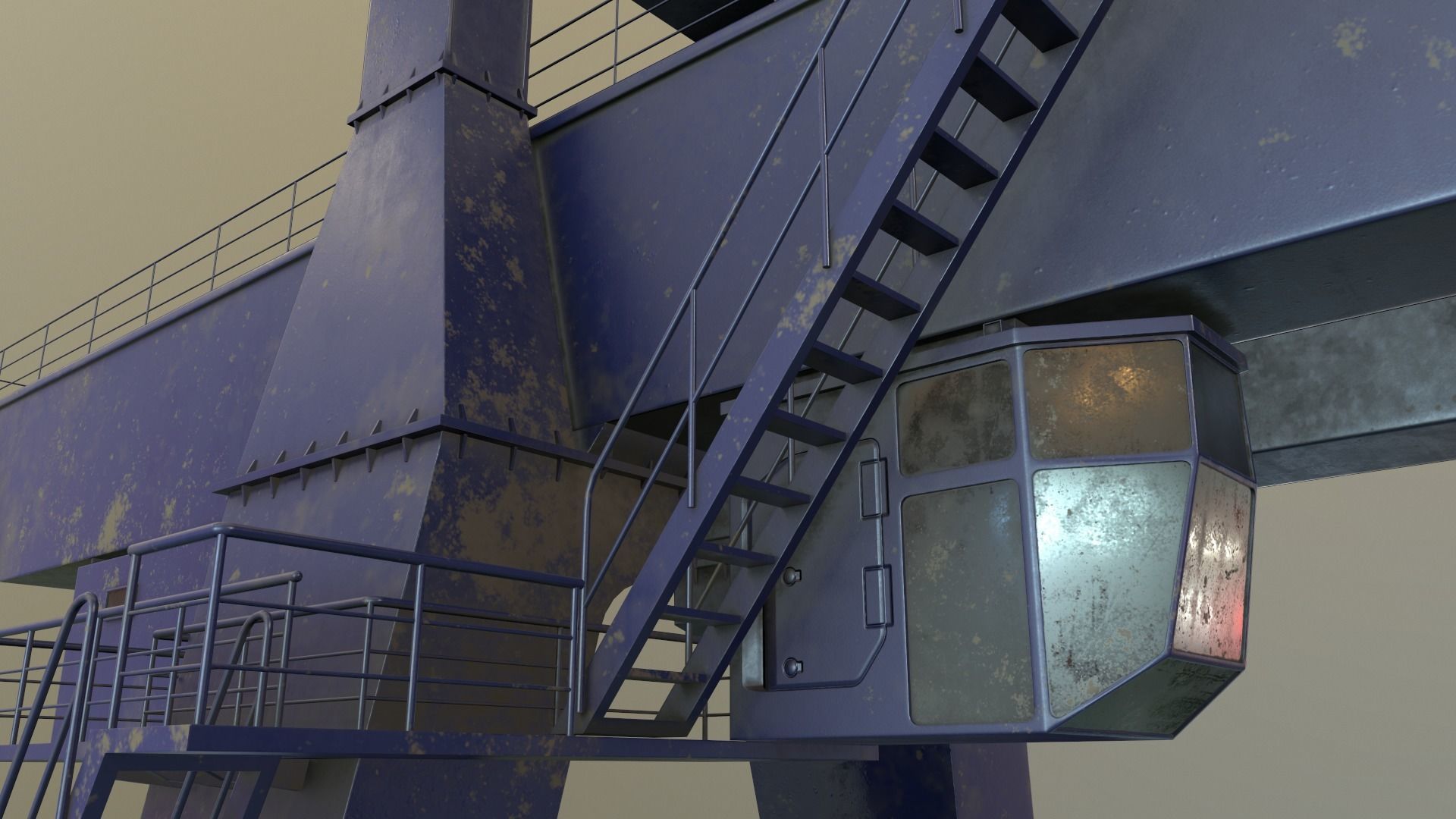 PBR Double Girder Gantry Crane V1 - Multi color Pack 3D Model Collection_57