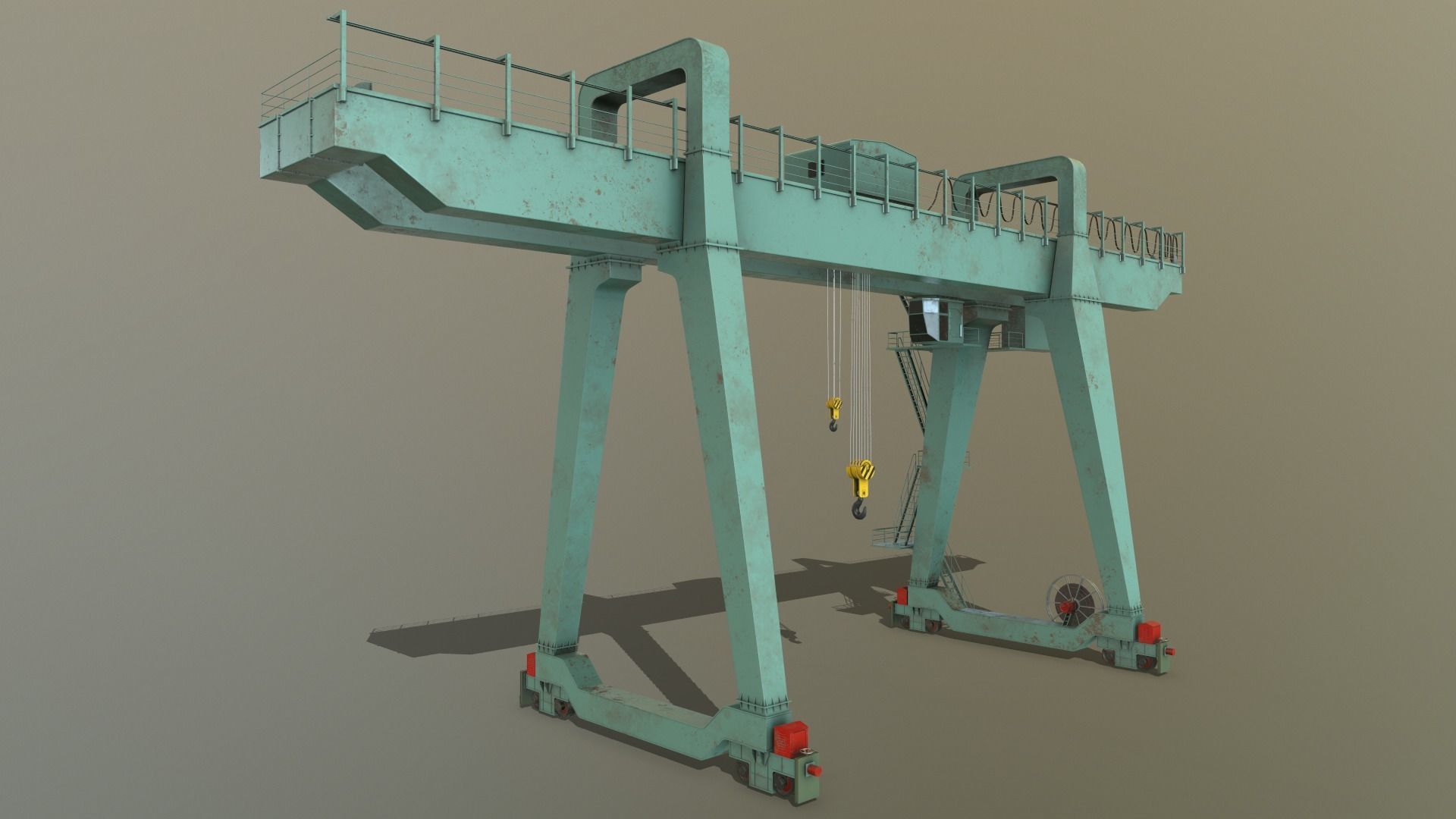 PBR Double Girder Gantry Crane V1 - Multi color Pack 3D Model Collection_84