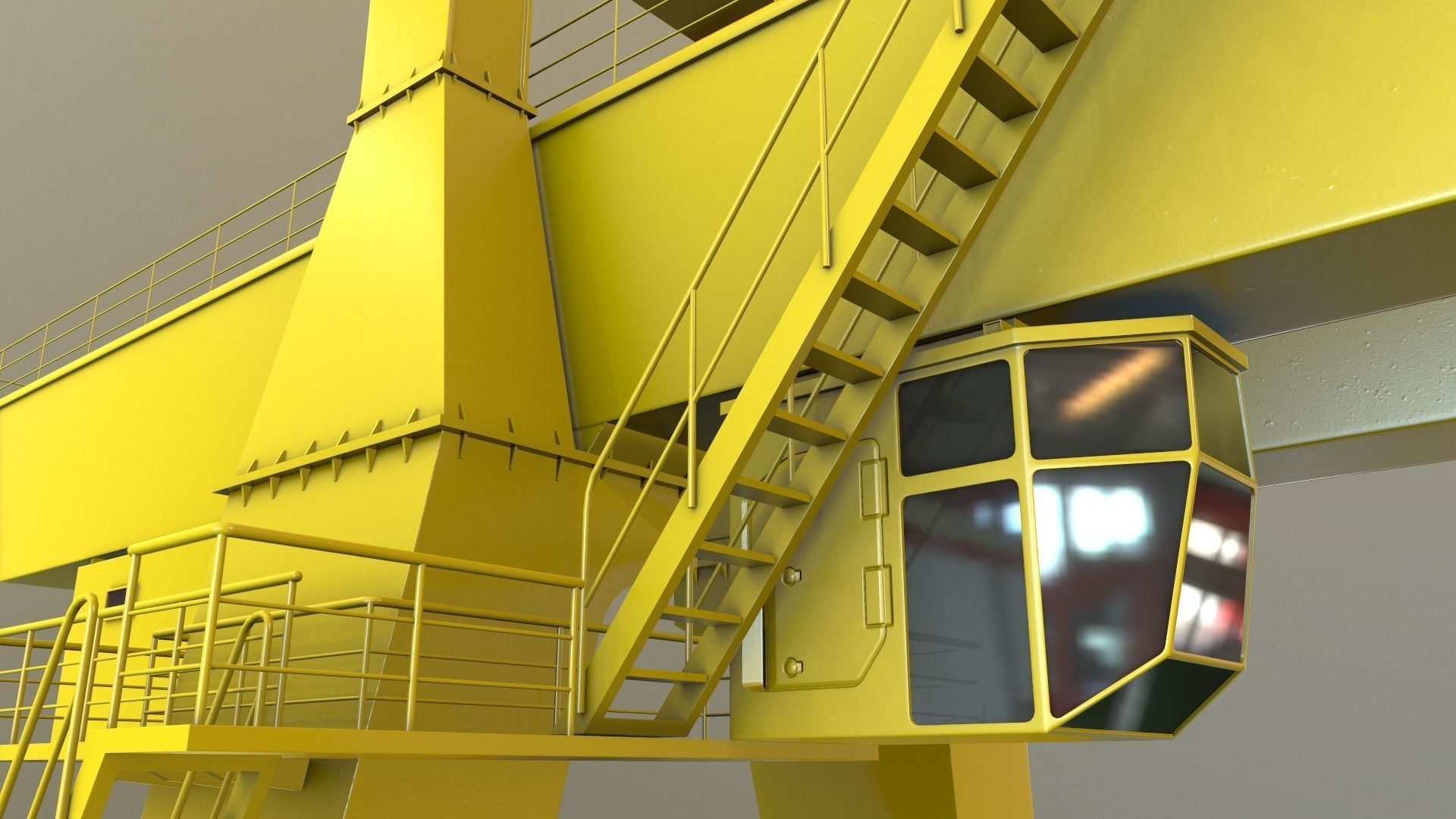 PBR Double Girder Gantry Crane V1 - Multi color Pack 3D Model Collection_76