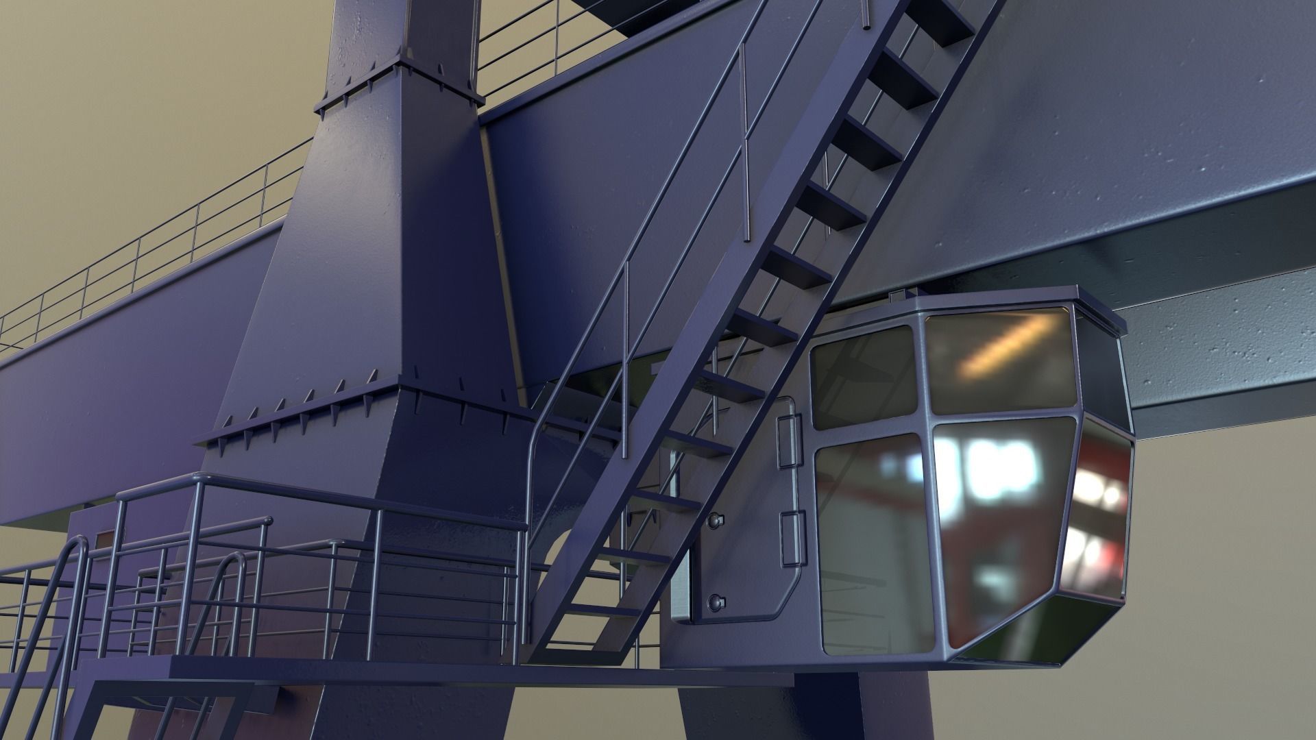 PBR Double Girder Gantry Crane V1 - Multi color Pack 3D Model Collection_56