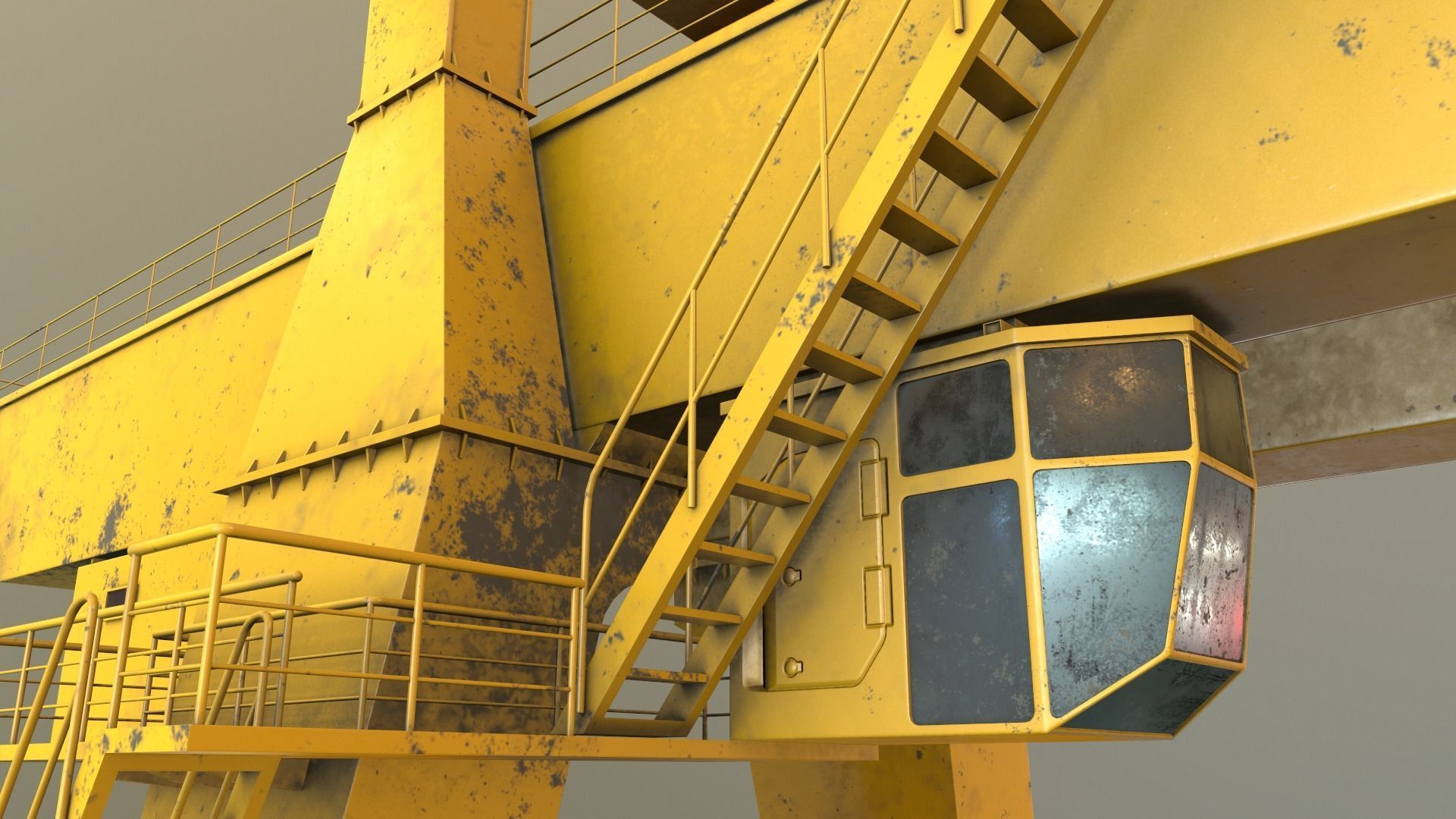 PBR Double Girder Gantry Crane V1 - Multi color Pack 3D Model Collection_75