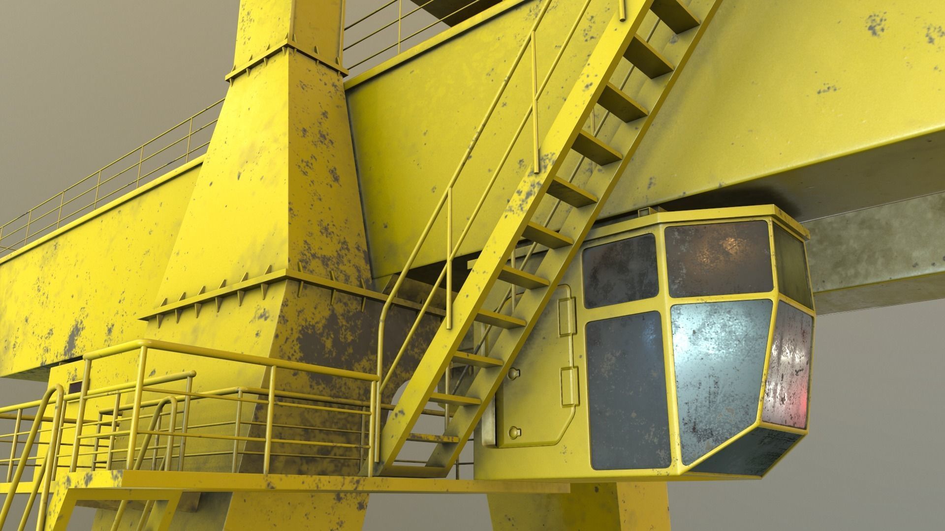 PBR Double Girder Gantry Crane V1 - Multi color Pack 3D Model Collection_77