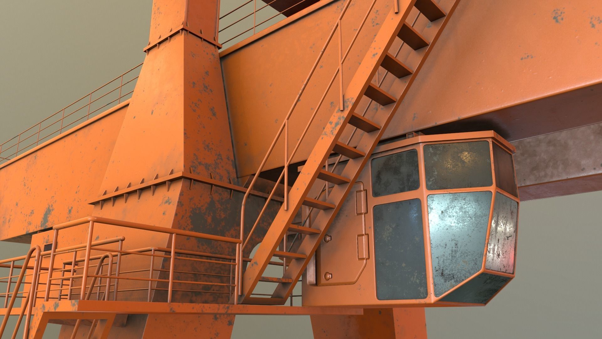 PBR Double Girder Gantry Crane V1 - Multi color Pack 3D Model Collection_71