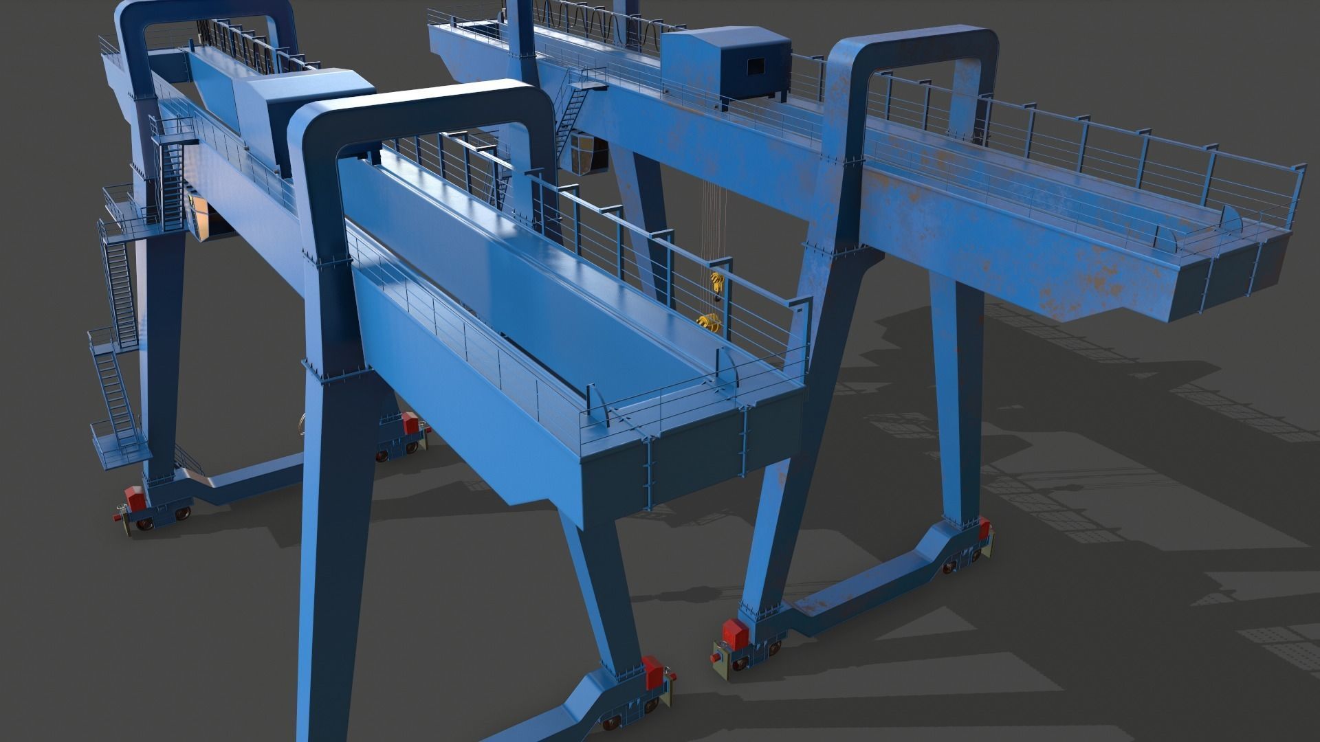 PBR Double Girder Gantry Crane V1 - Multi color Pack 3D Model Collection_31